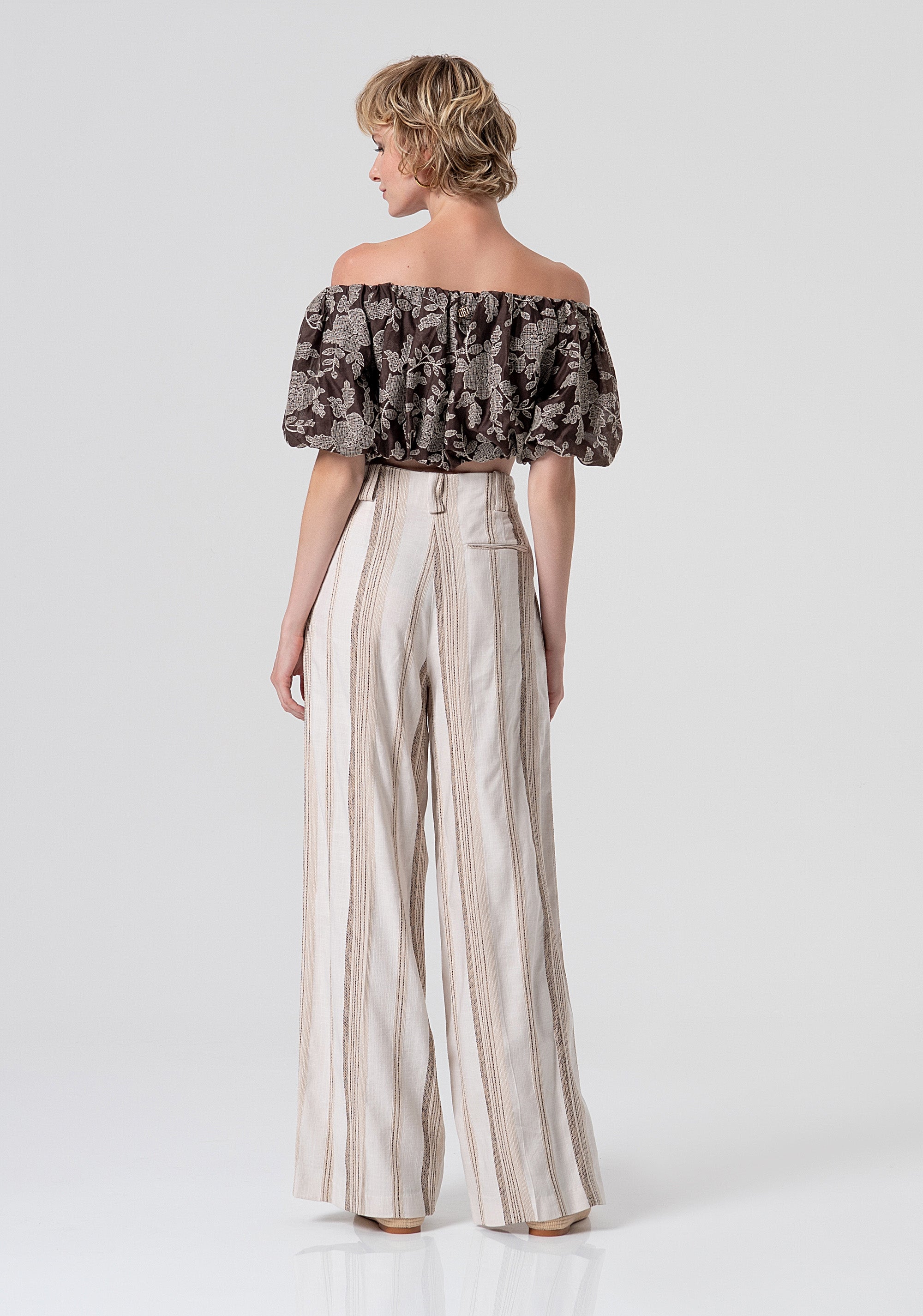 Palazzo pant flare with stripes Fracomina FS26SV3013W840N8-050-3