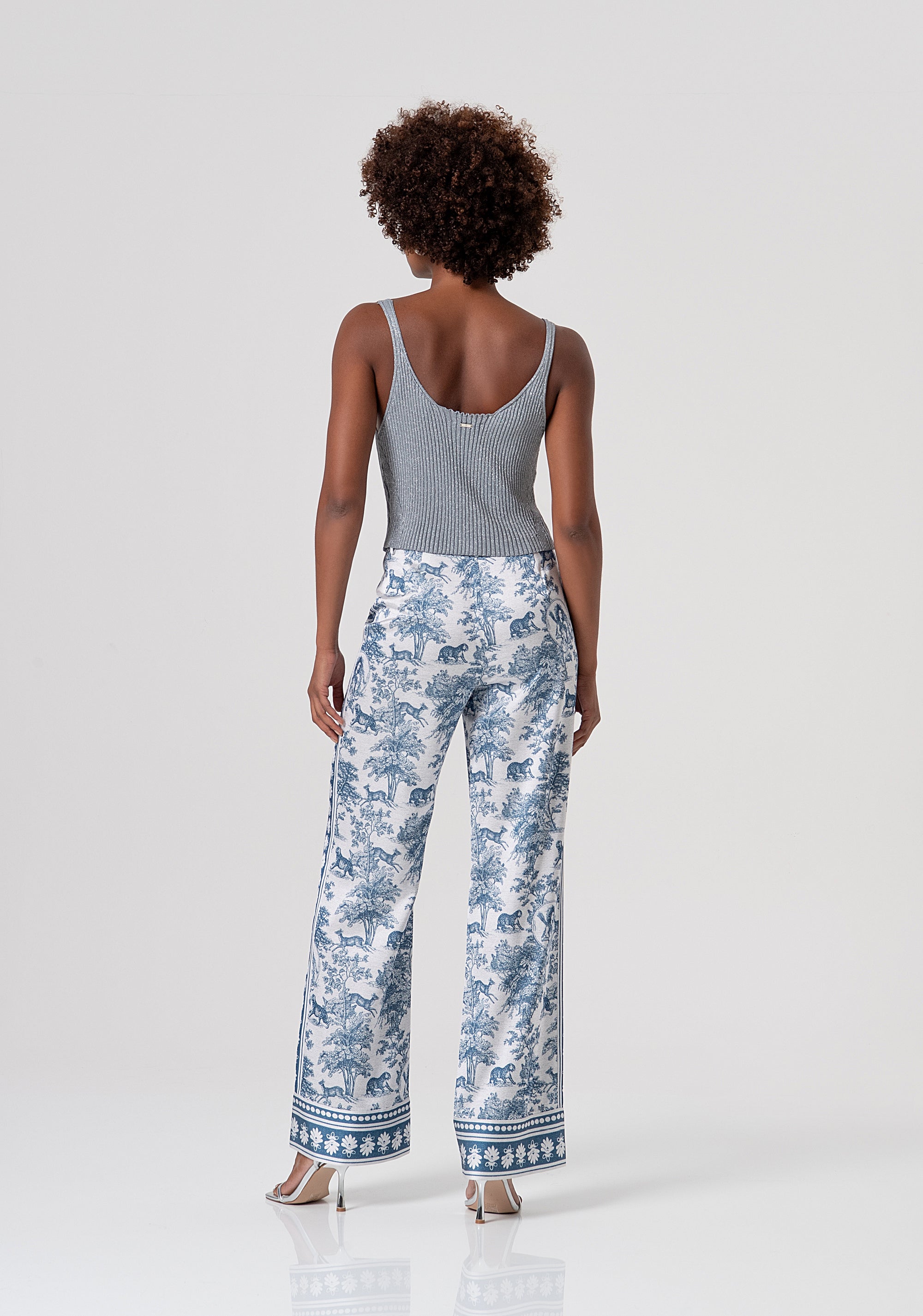 Palazzo pant flare with conceptual pattern Fracomina FS26SV3015W459K5-083-3