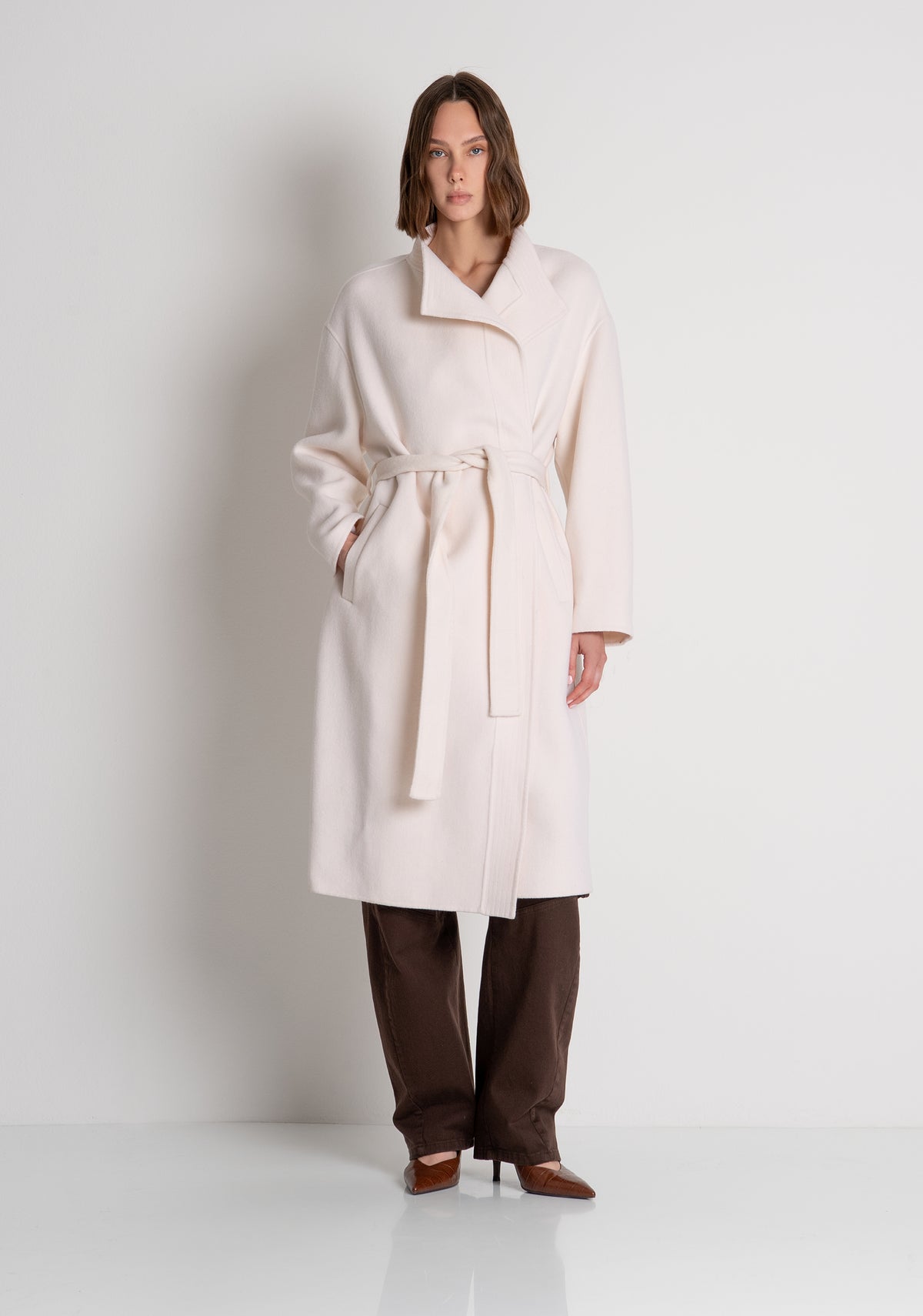 Long coat regular fit made in wool Fracomina FS26WC1006W85601-108-2_fc4e4939-a284-4c34-93fd-5c9beb5fd447