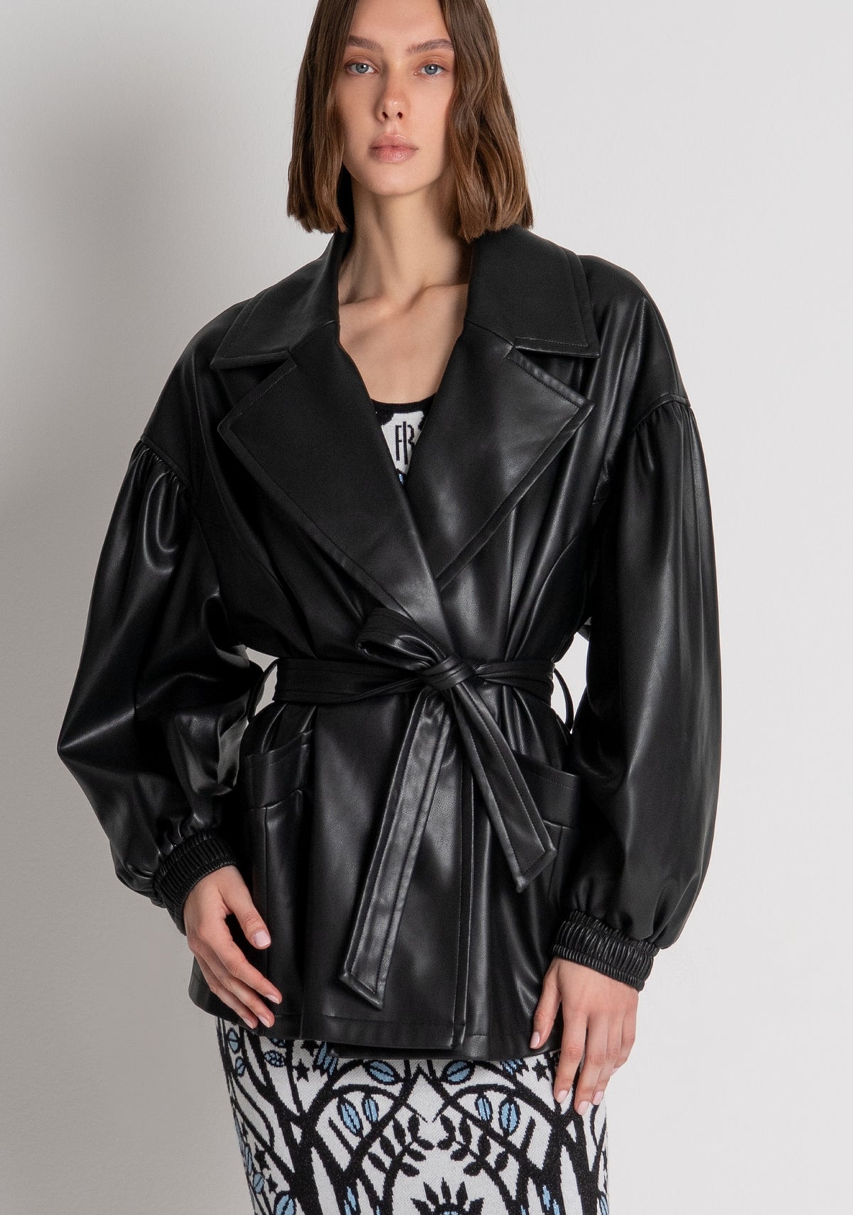 Jacket regular fit made in fake leather Fracomina FS26WC1011P41101-053-2