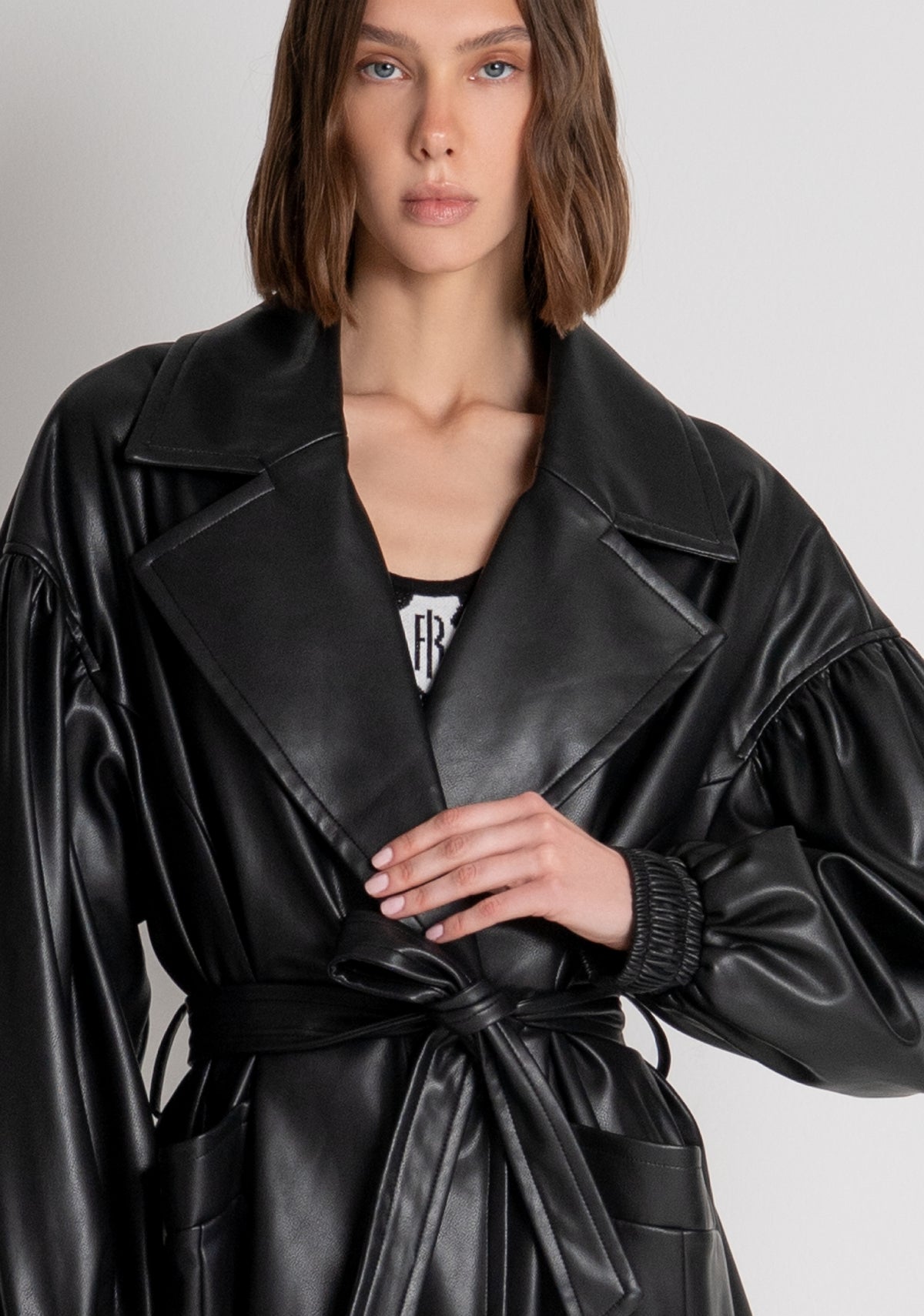 Jacket regular fit made in fake leather Fracomina FS26WC1011P41101-053-3