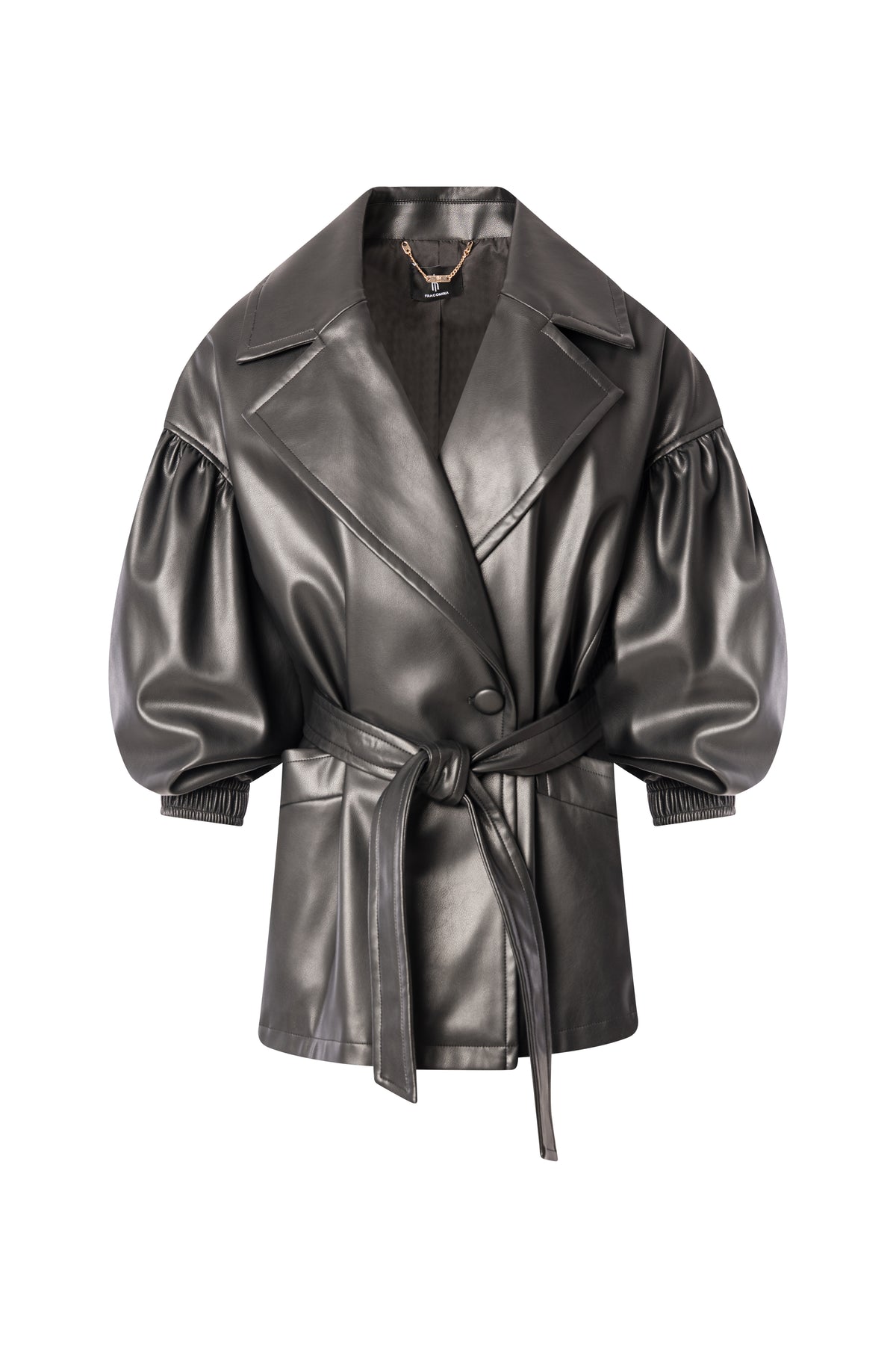 Jacket regular fit made in fake leather Fracomina FS26WC1011P41101-K01-1