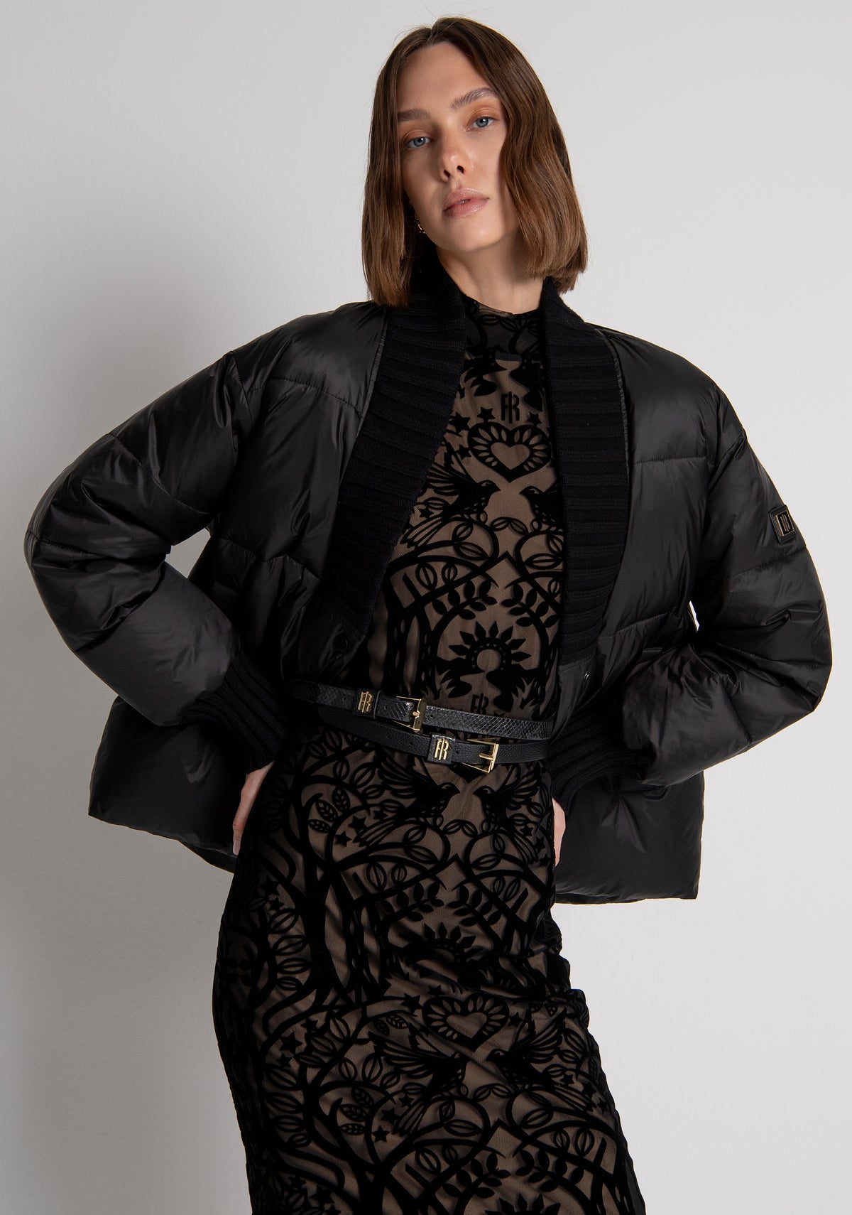 Padded jacket regular fit with collar neck with ribs Fracomina FS26WC3001O42301-053