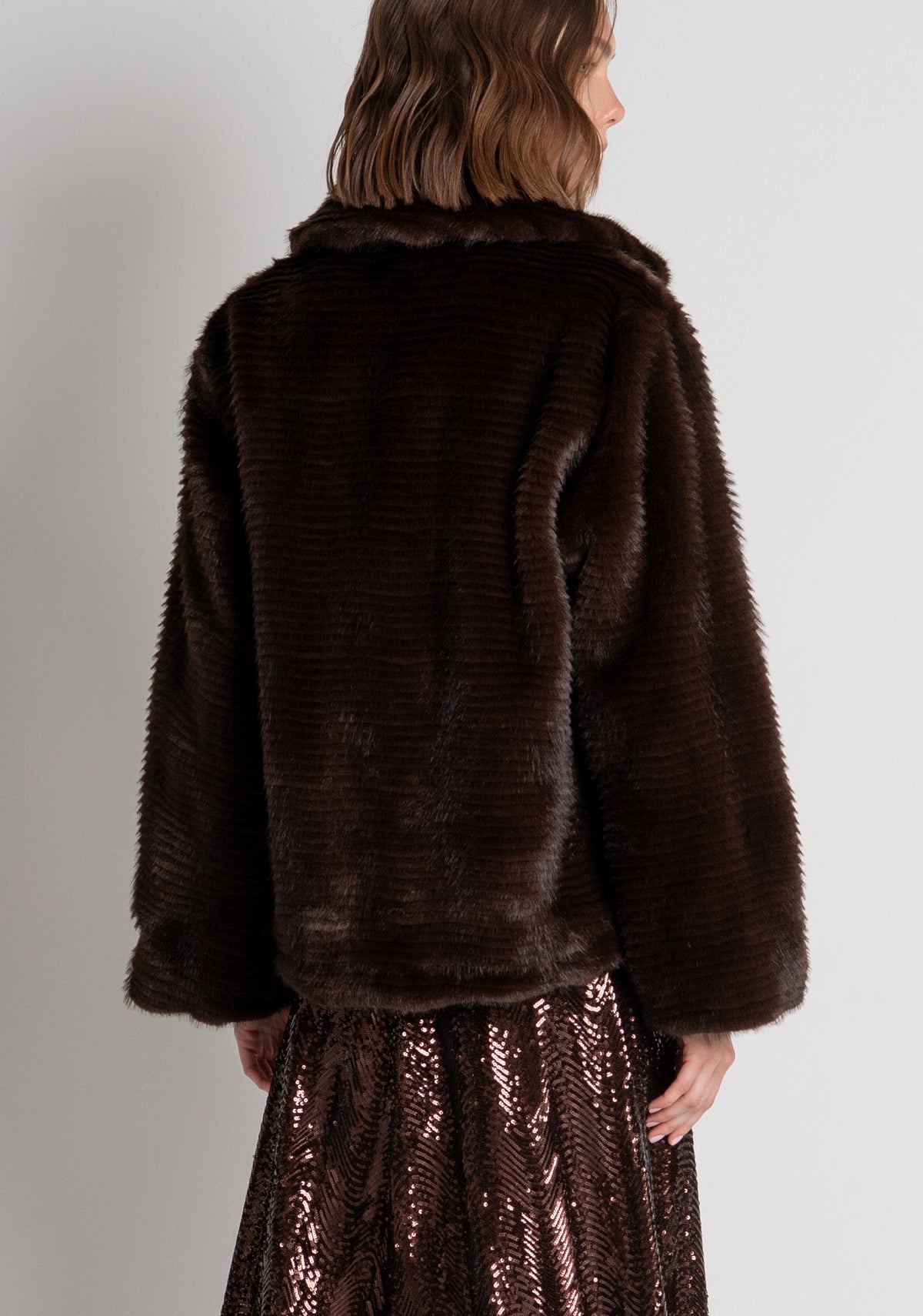 Jacket regular fit made in fake fur Fracomina FS26WC4002O44501-091-3