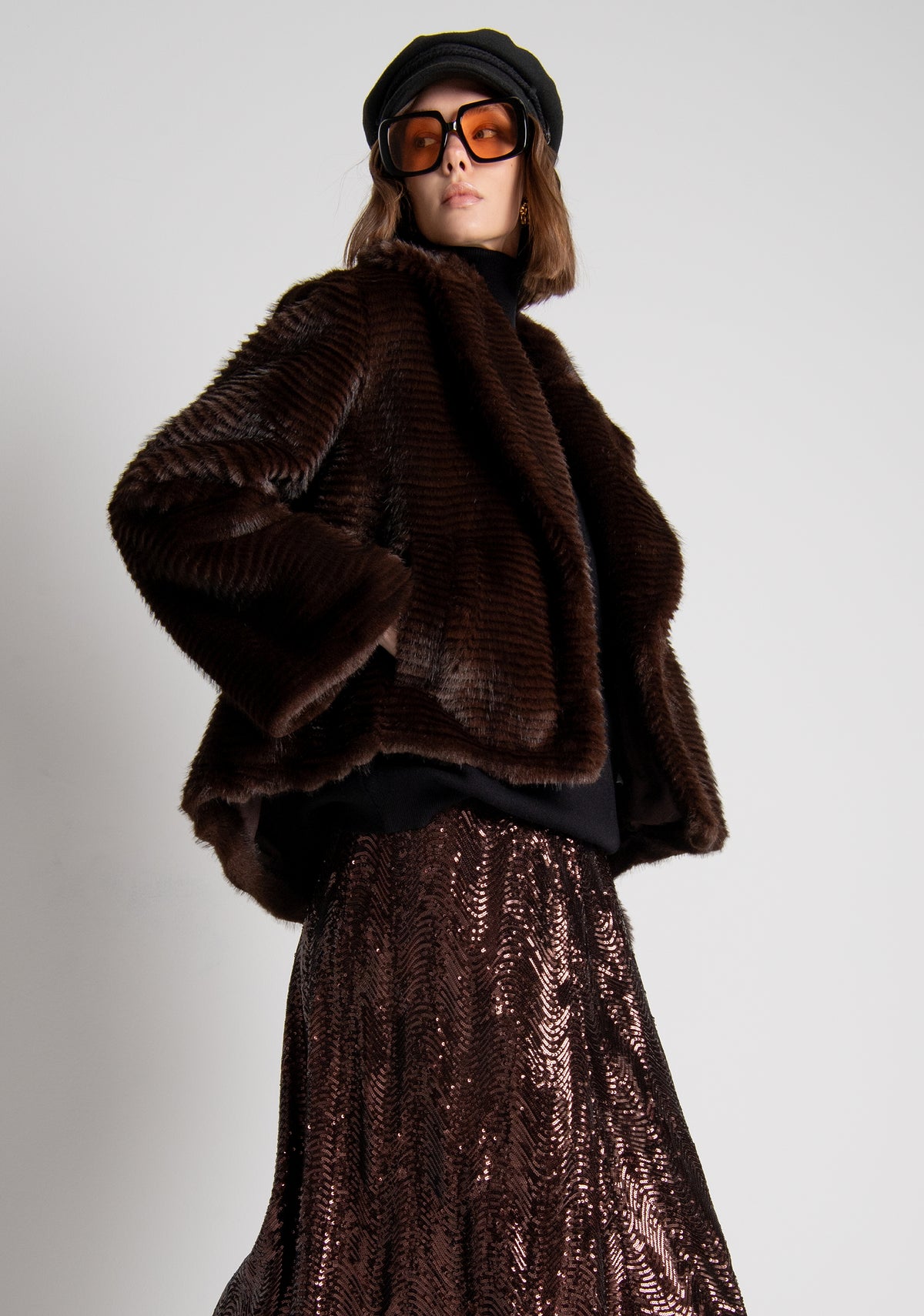 Jacket regular fit made in fake fur Fracomina FS26WC4002O44501-091