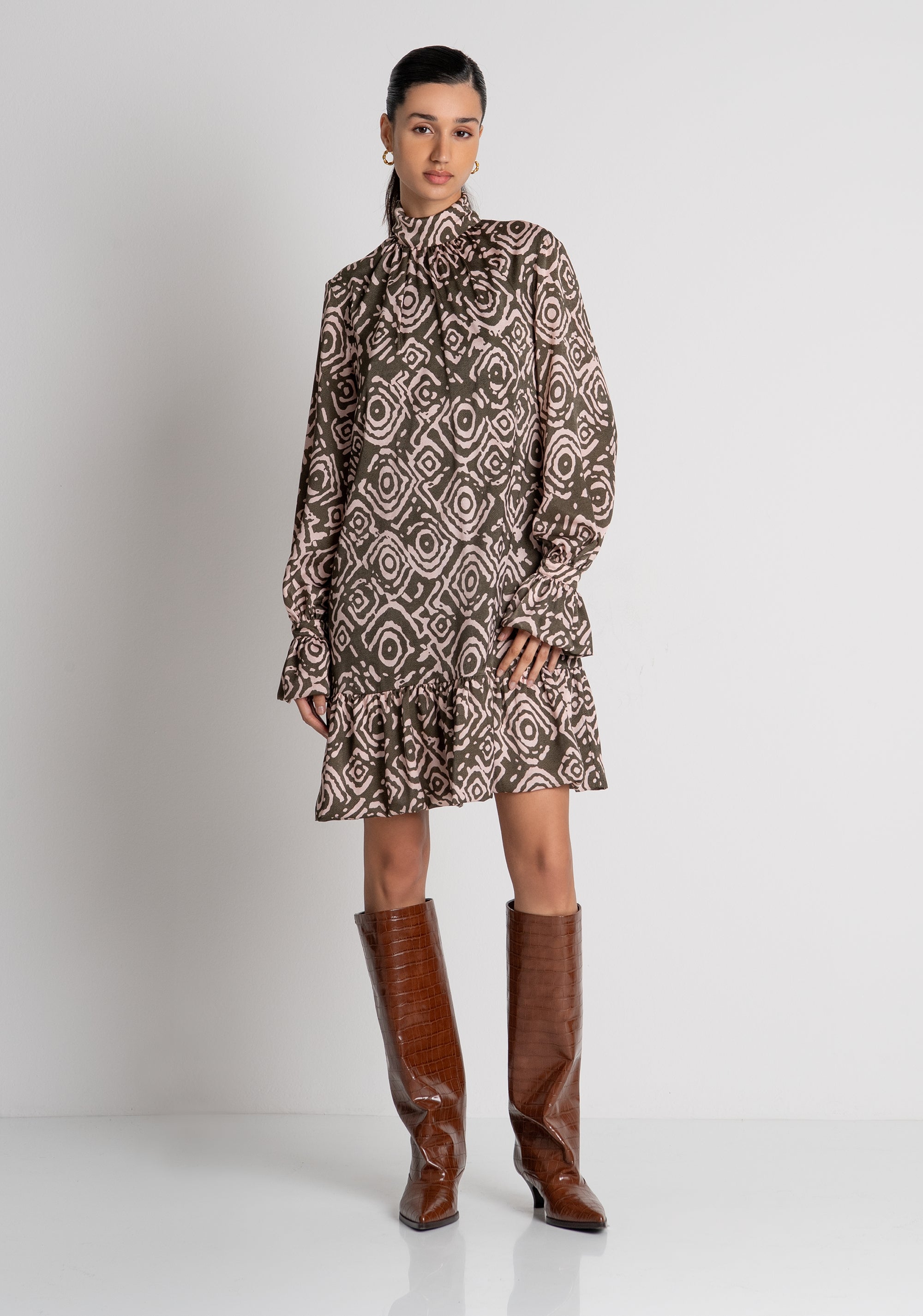 Dress A-shape with pattern Fracomina FS26WD1005W411Y8-P15-2