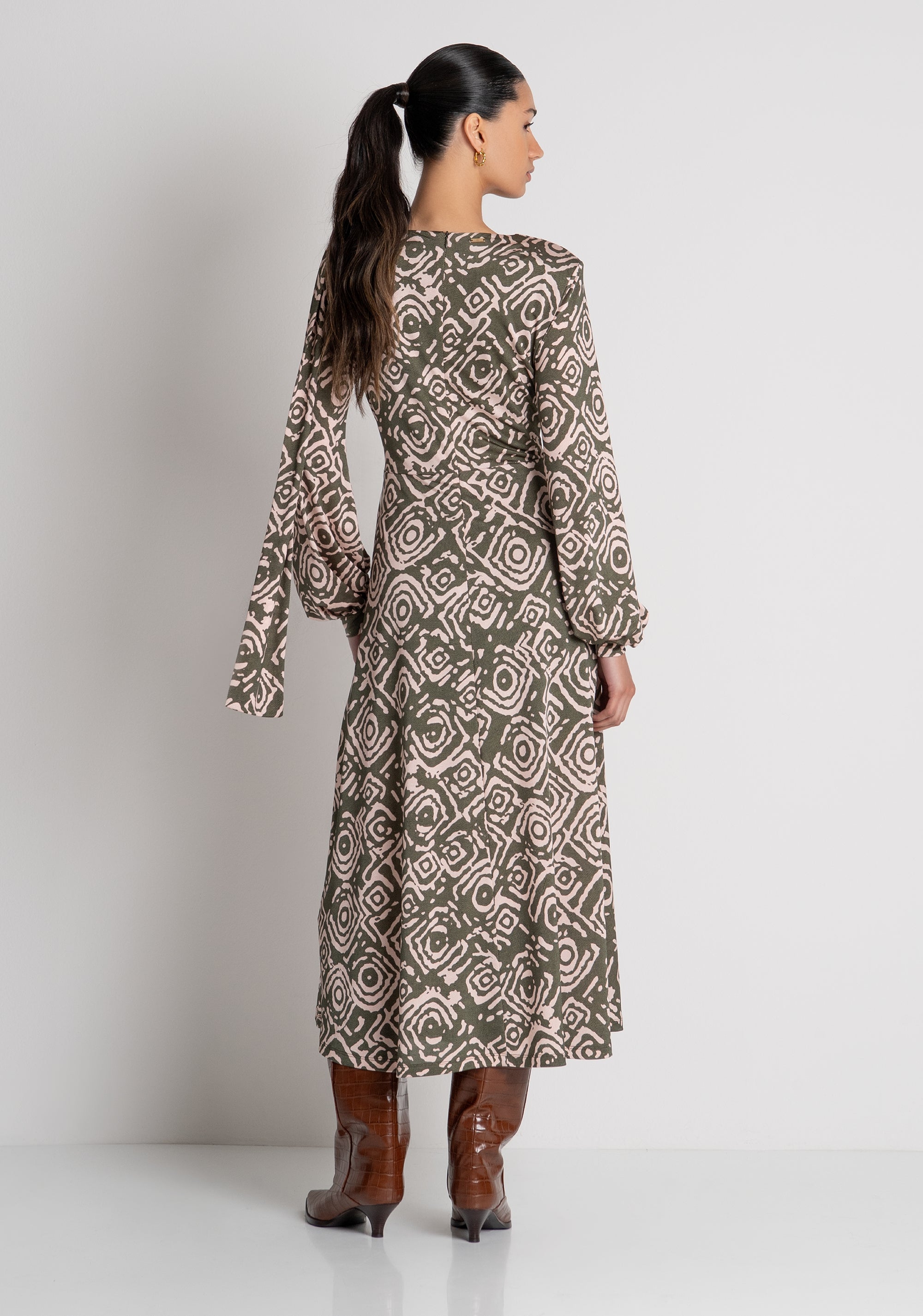 Long dress regular fit with geometric pattern Fracomina FS26WD2010W798Y8-P15-4