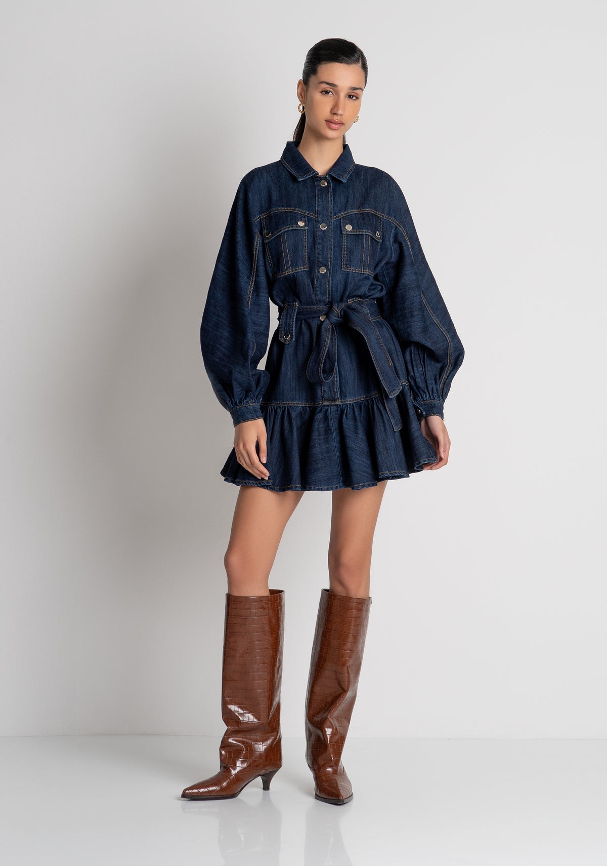 Mini dress regular fit made in denim with middle wash Fracomina FS26WD4001D40993-365