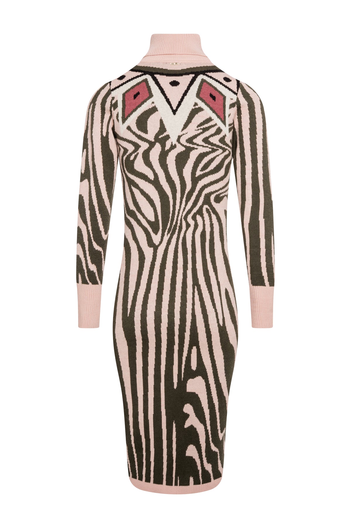 Knitted dress slim fit middle length with animalier jacquard effect Fracomina FS26WD5002K504F8-K37-2