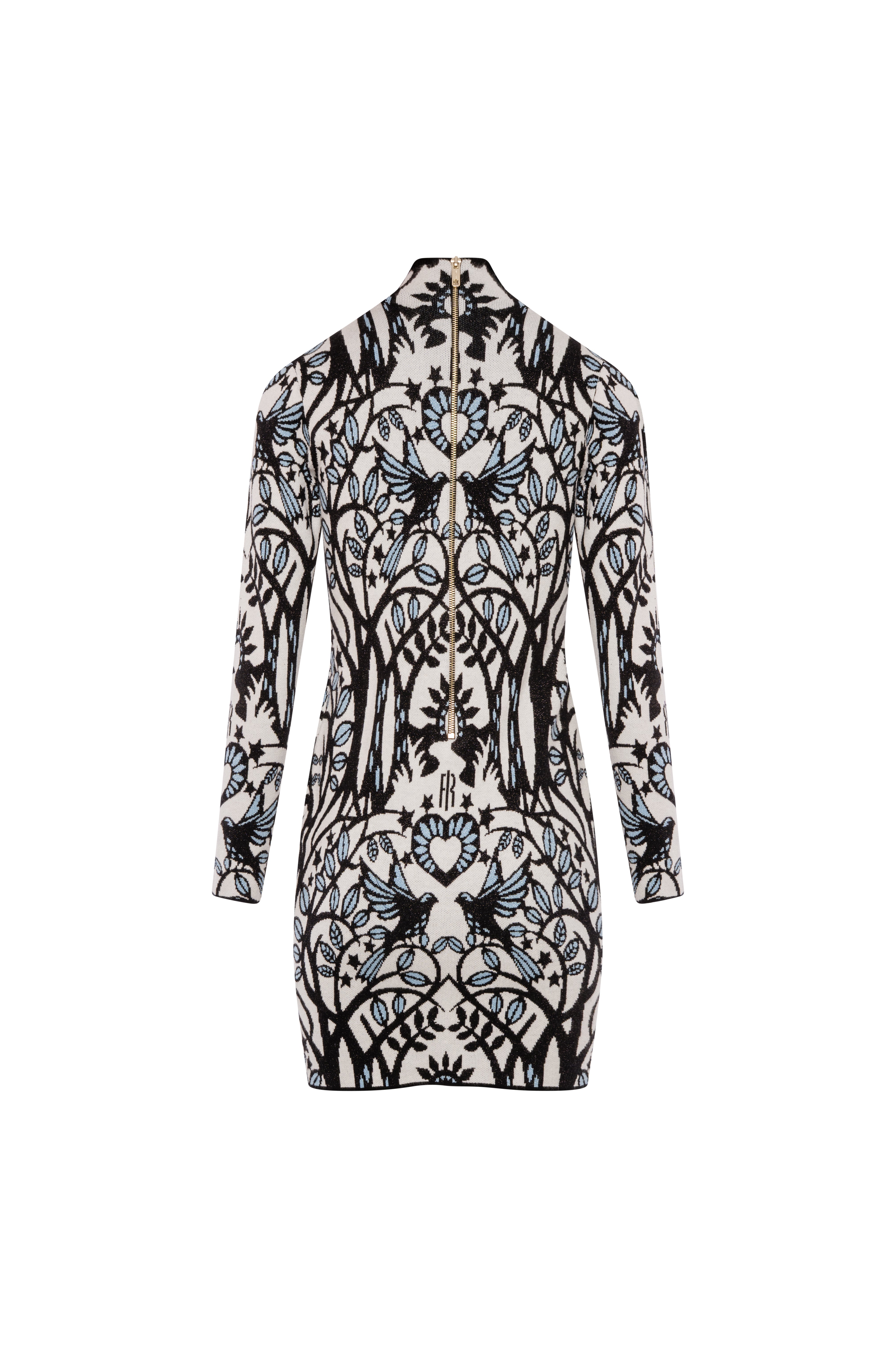 Mini knitted dress slim fit with jacquard effect Fracomina FS26WD5004K502F8-KE1-2