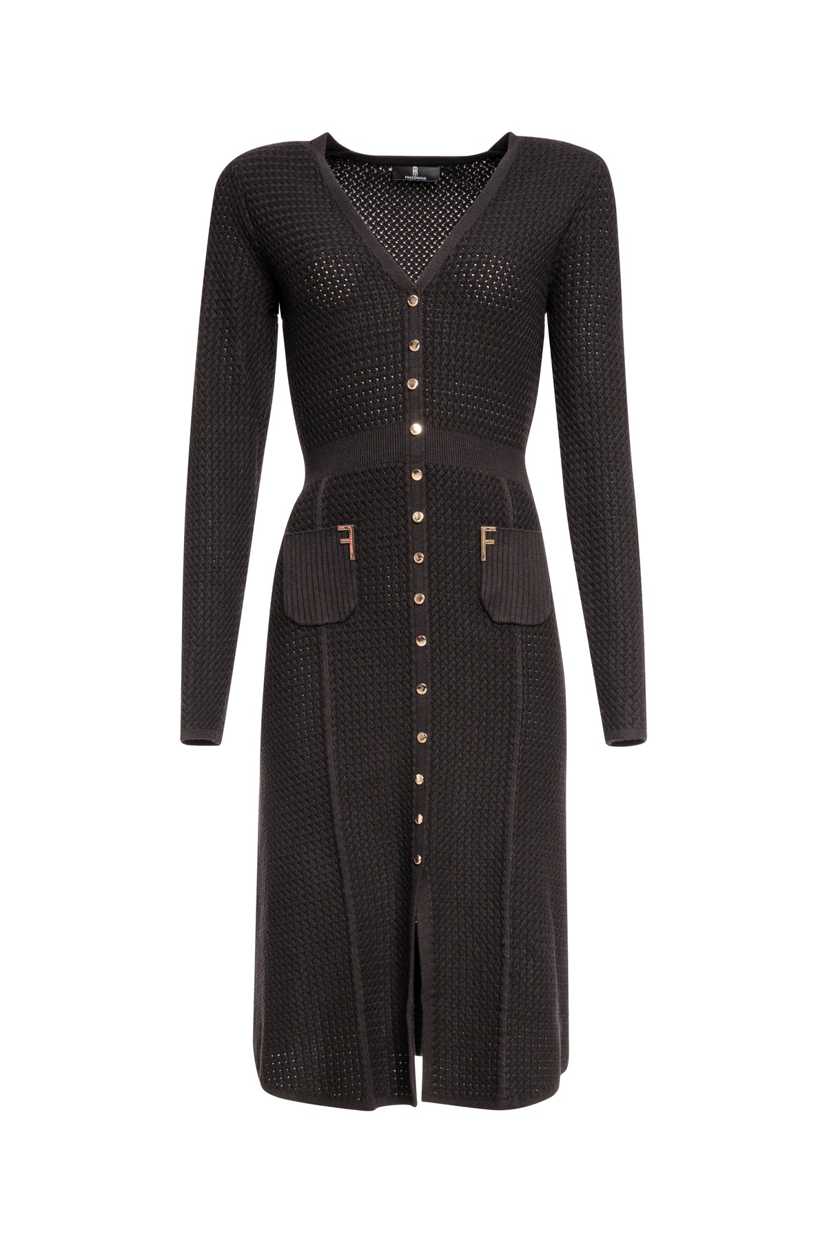 Knitted dress regular fit middle length made with openwork Fracomina FS26WD5011K50401-K01-1