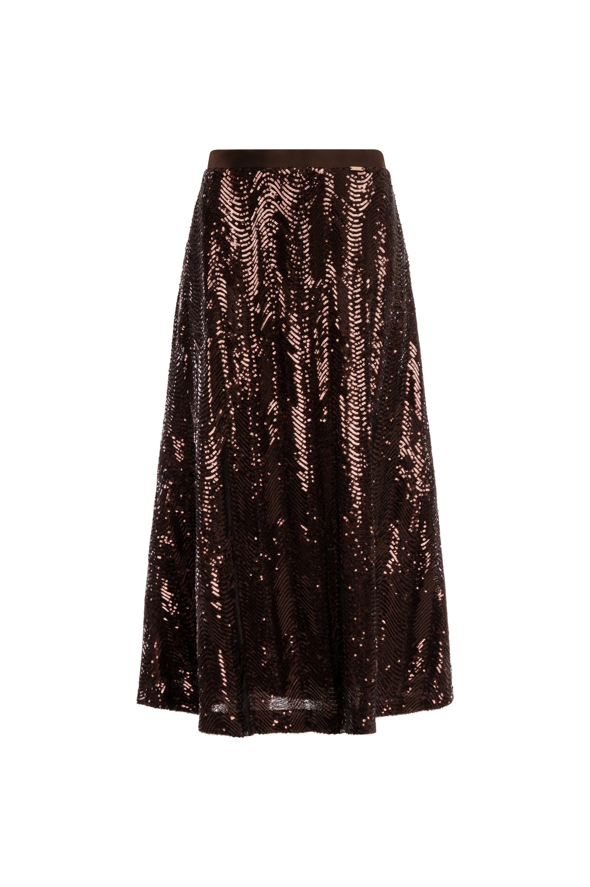 Skirt flare middle length made in fabric with sequins Fracomina FS26WG2004W53601-K06-1