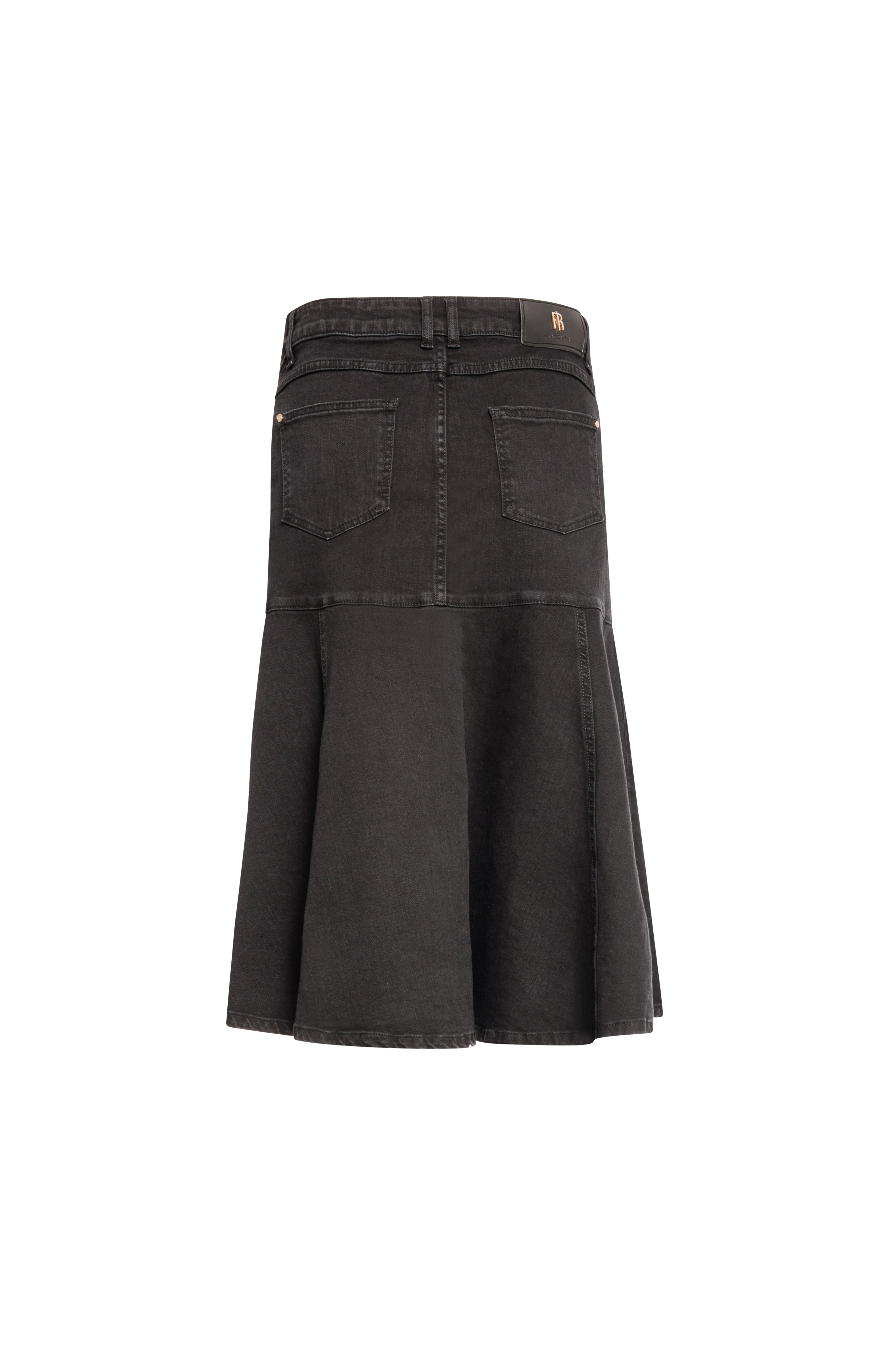 Skirt regular fit middle length made in black denim with dark wash Fracomina FS26WG5001D42093-KG6-2