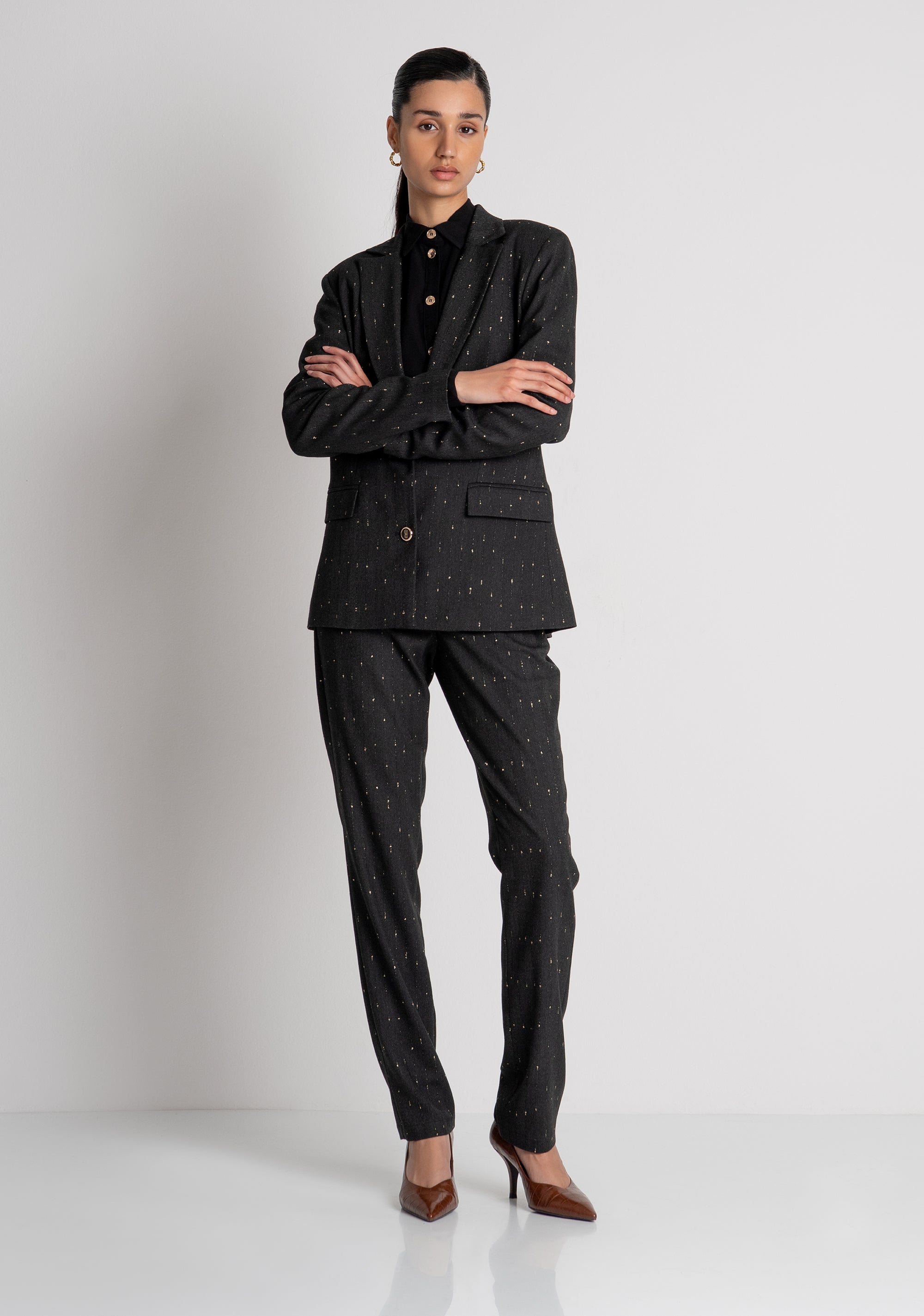 Blazer jacket regular fit single breasted made in pinstriped fabric Fracomina FS26WJ3005W726Q7-053