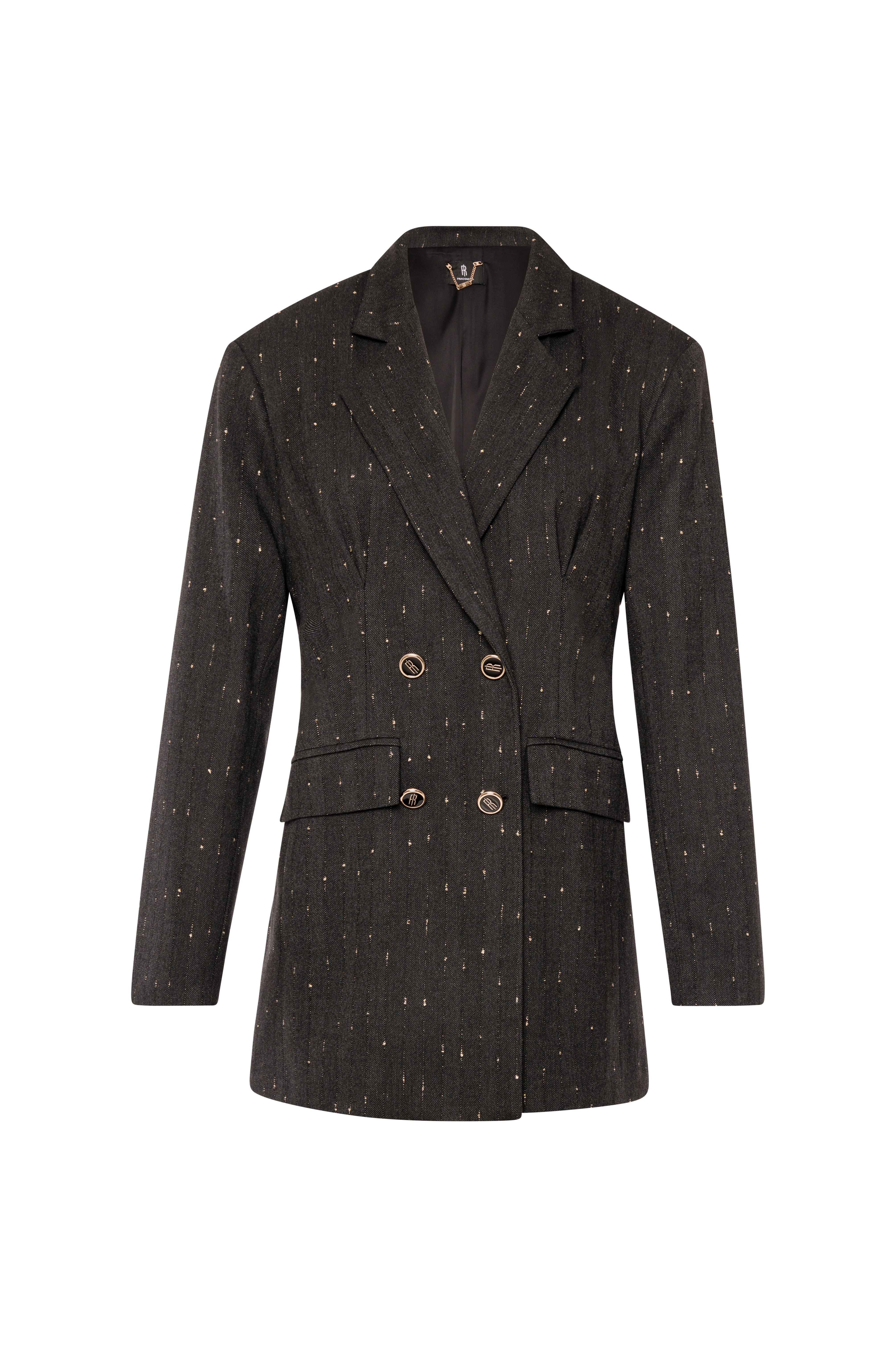 Blazer jacket regular fit double breasted made in pinstriped fabric Fracomina FS26WJ3006W726Q7-K01-1