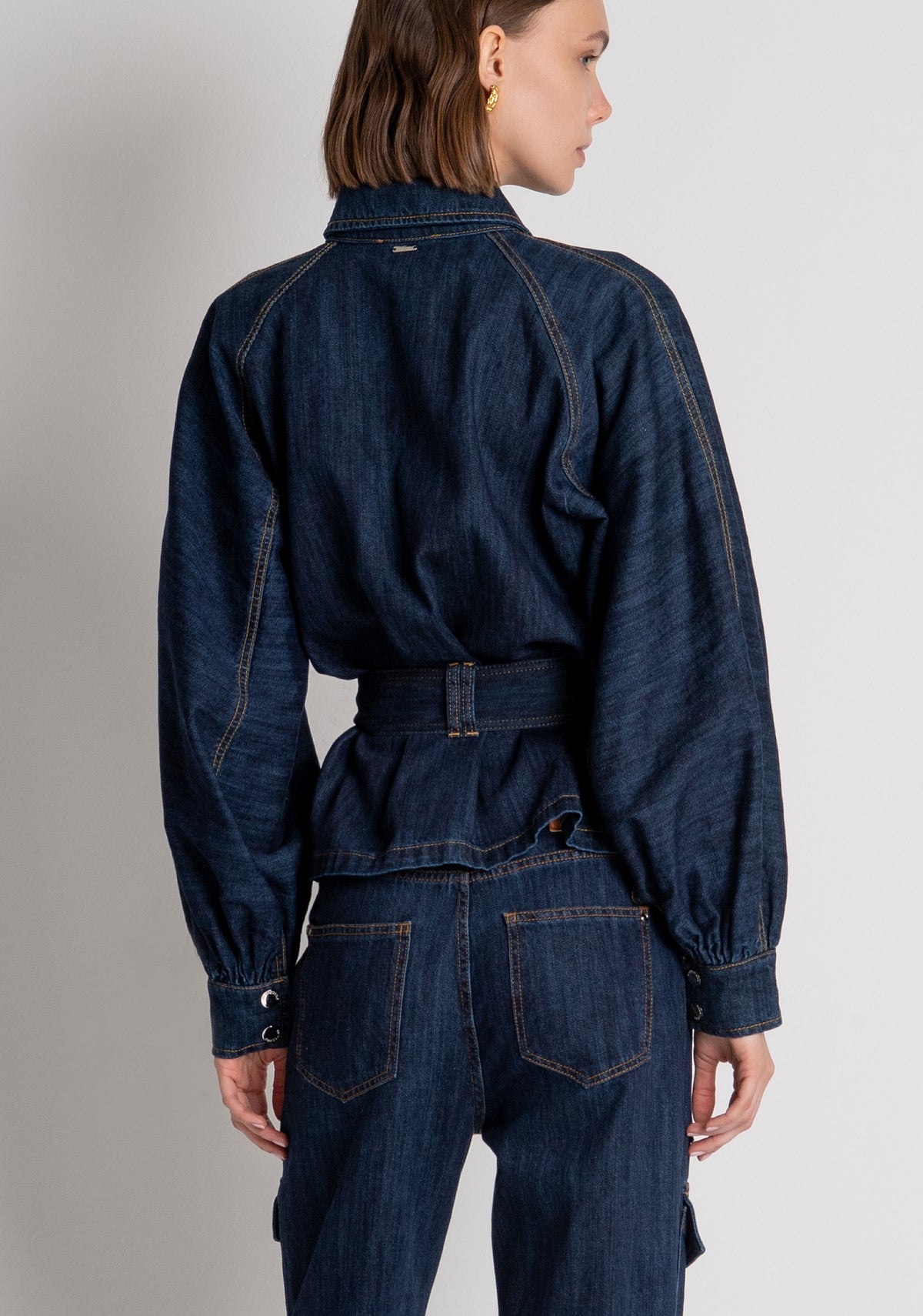Jacket over fit made in denim with middle wash Fracomina FS26WJ4002D40993-365-4