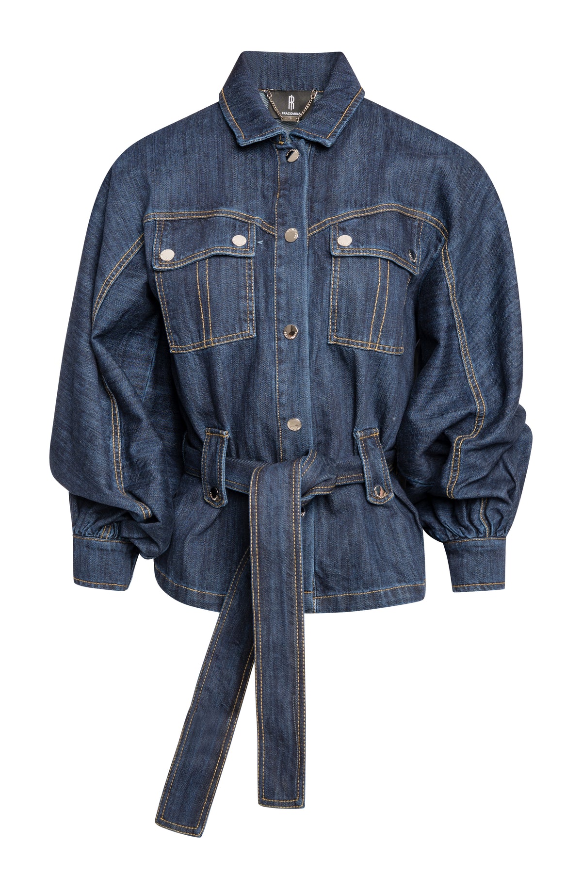 Jacket over fit made in denim with middle wash Fracomina FS26WJ4002D40993-K02-1