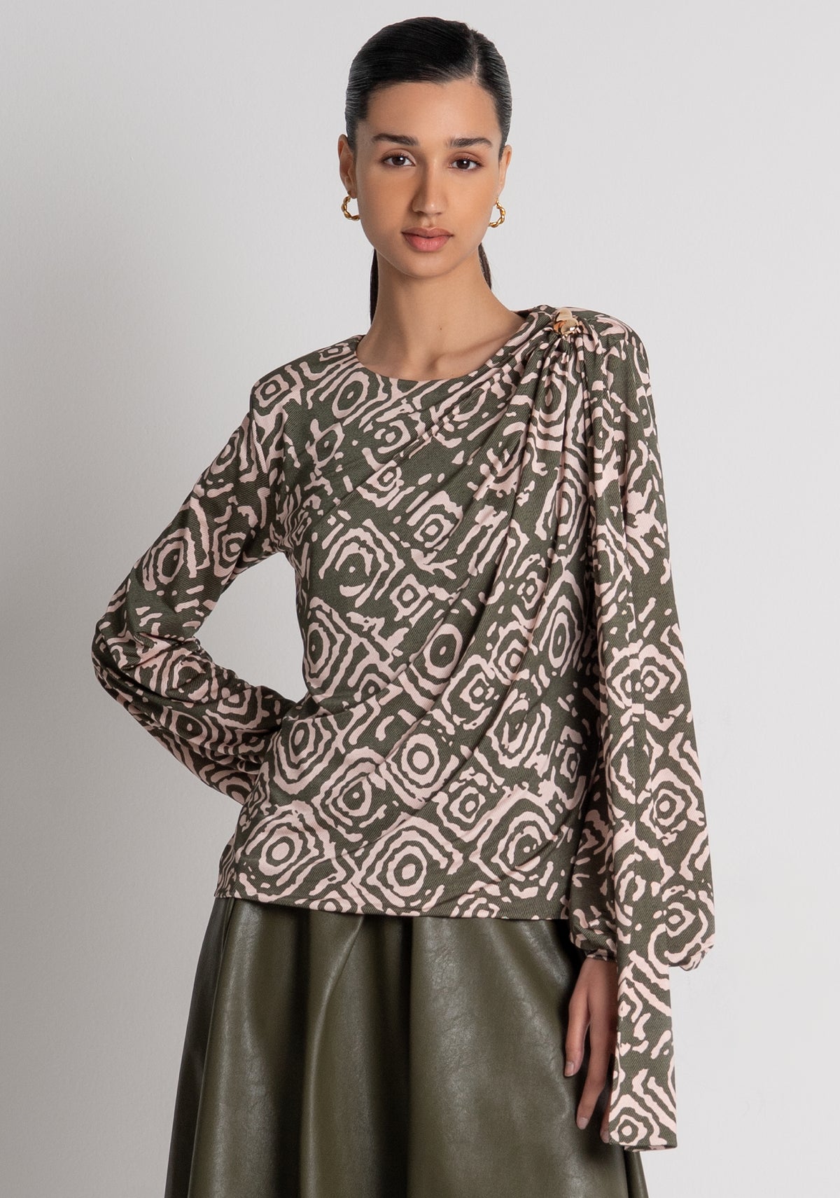 Blouse regular fit with geometrical pattern Fracomina FS26WT1006W798Y8-P15-2