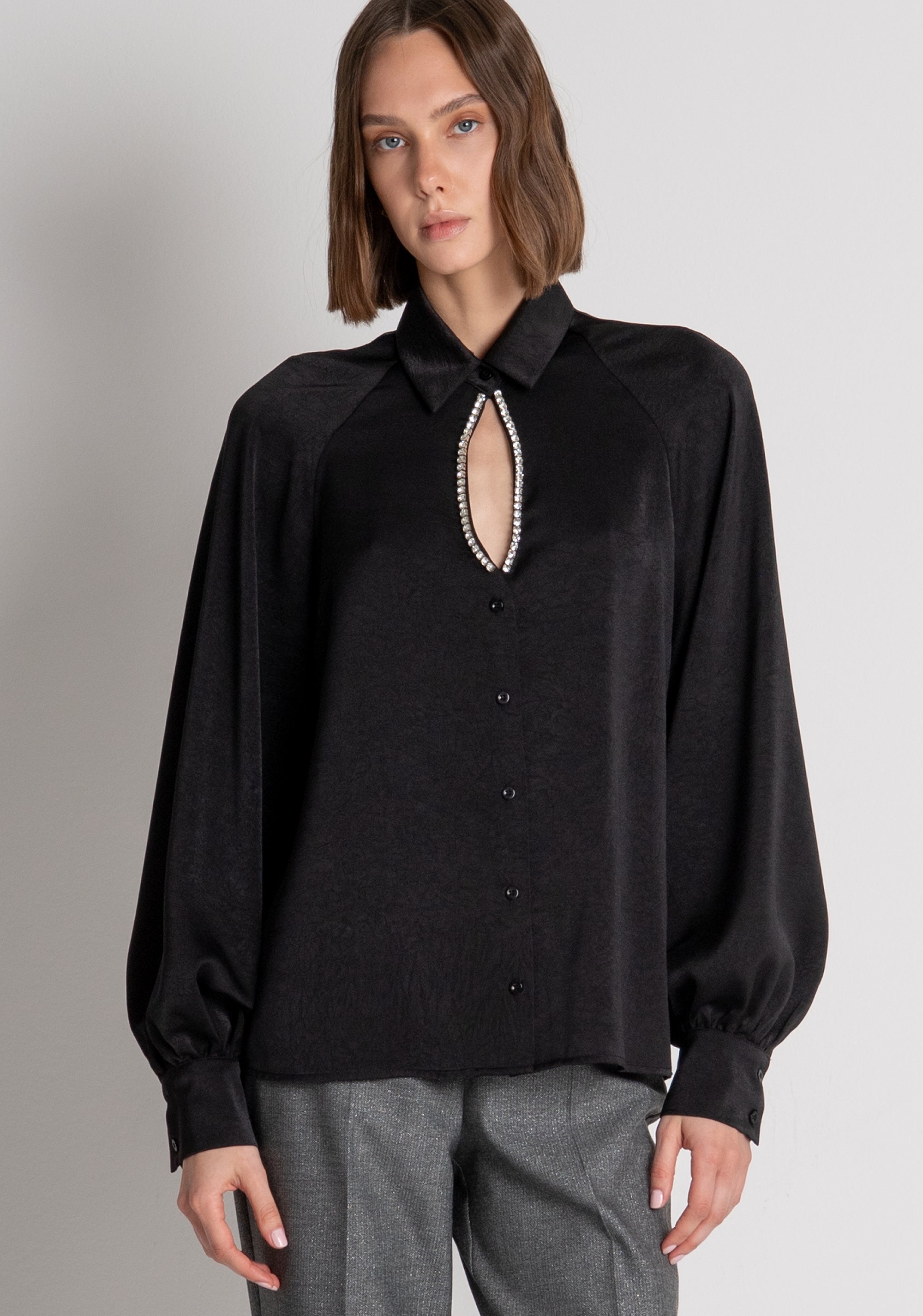 Shirt regular fit made in satin Fracomina FS26WT6008W86201-053-2