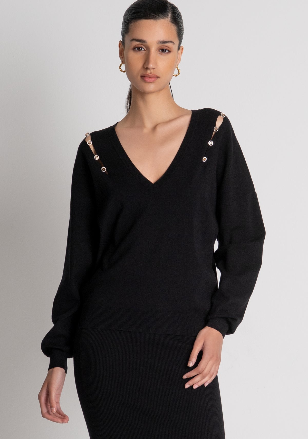 Knitwear regular fit with V-neck drop Fracomina FS26WT7004K56501-053-2