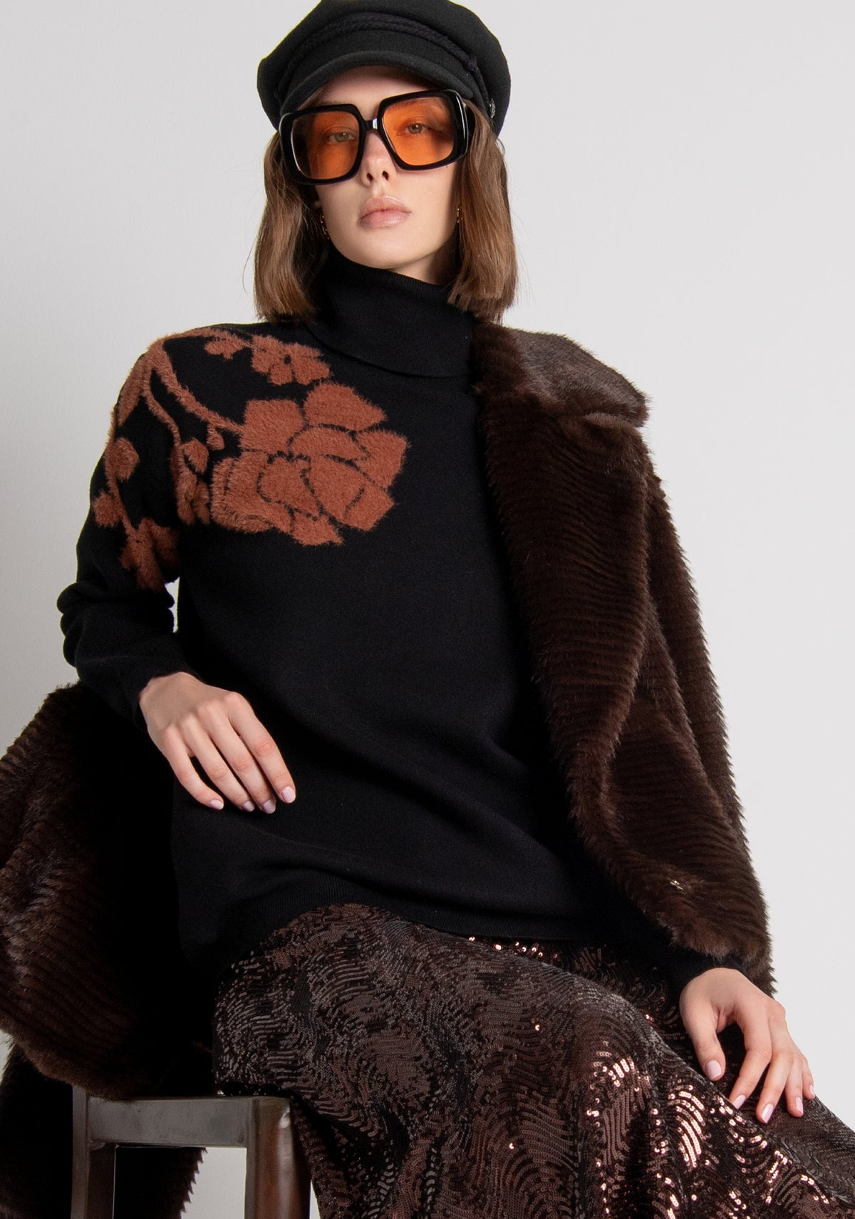 Knitwear regular fit with flowery jacquard effect Fracomina FS26WT7008K50201-P16