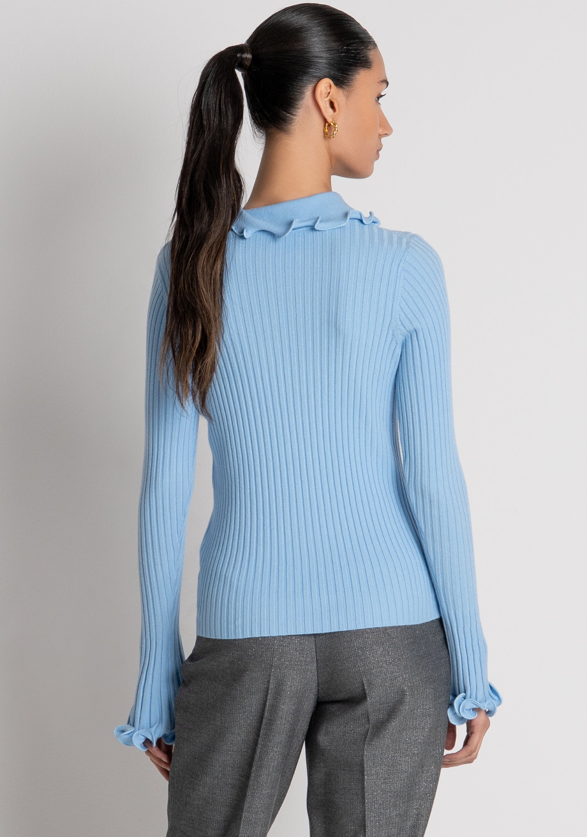 Knitwear polo style slim fit with frills Fracomina FS26WT7034K42001-252-4