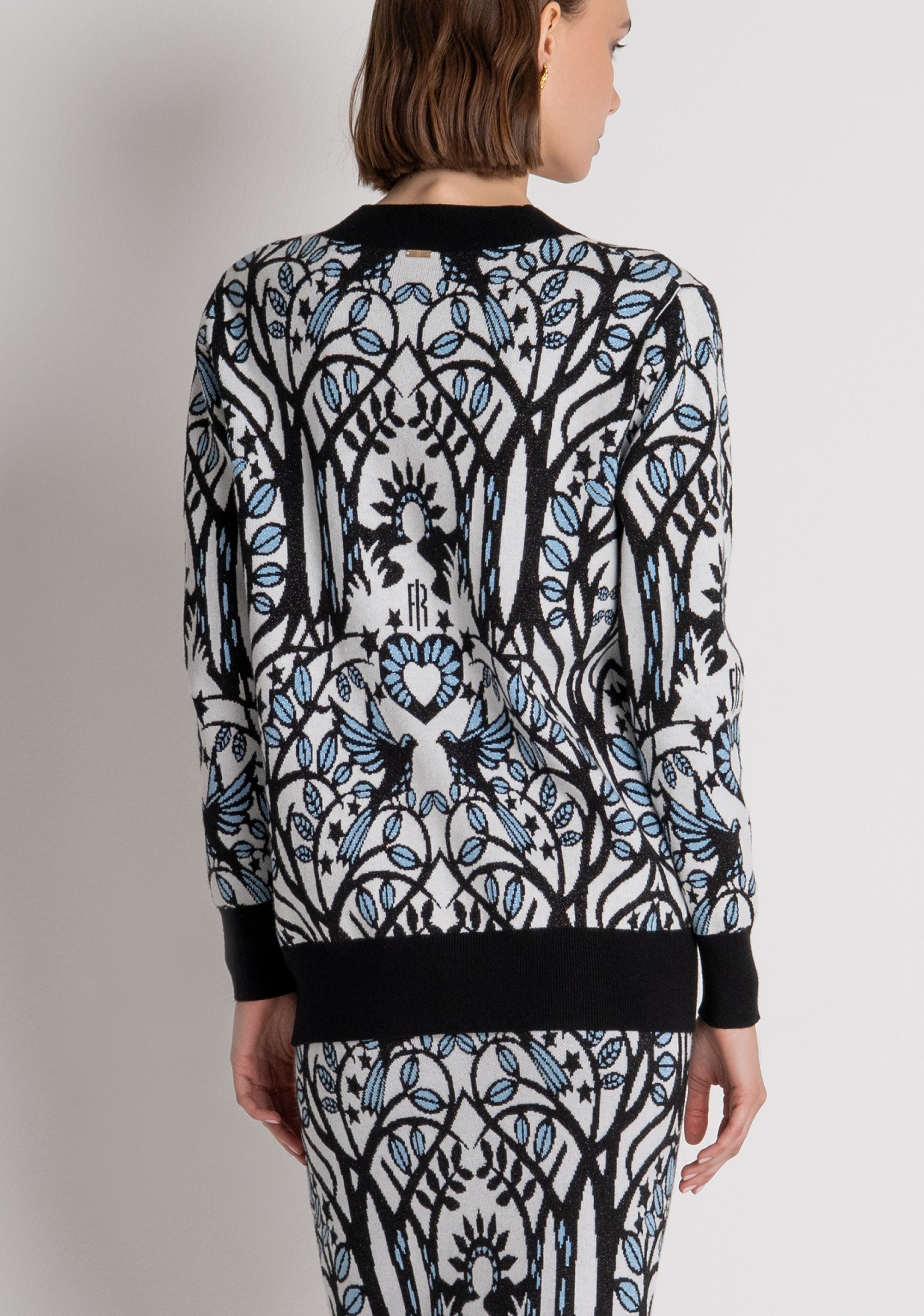 Knitted cardigan regular fit with jacquard effect Fracomina FS26WT8001K502F8-060-4