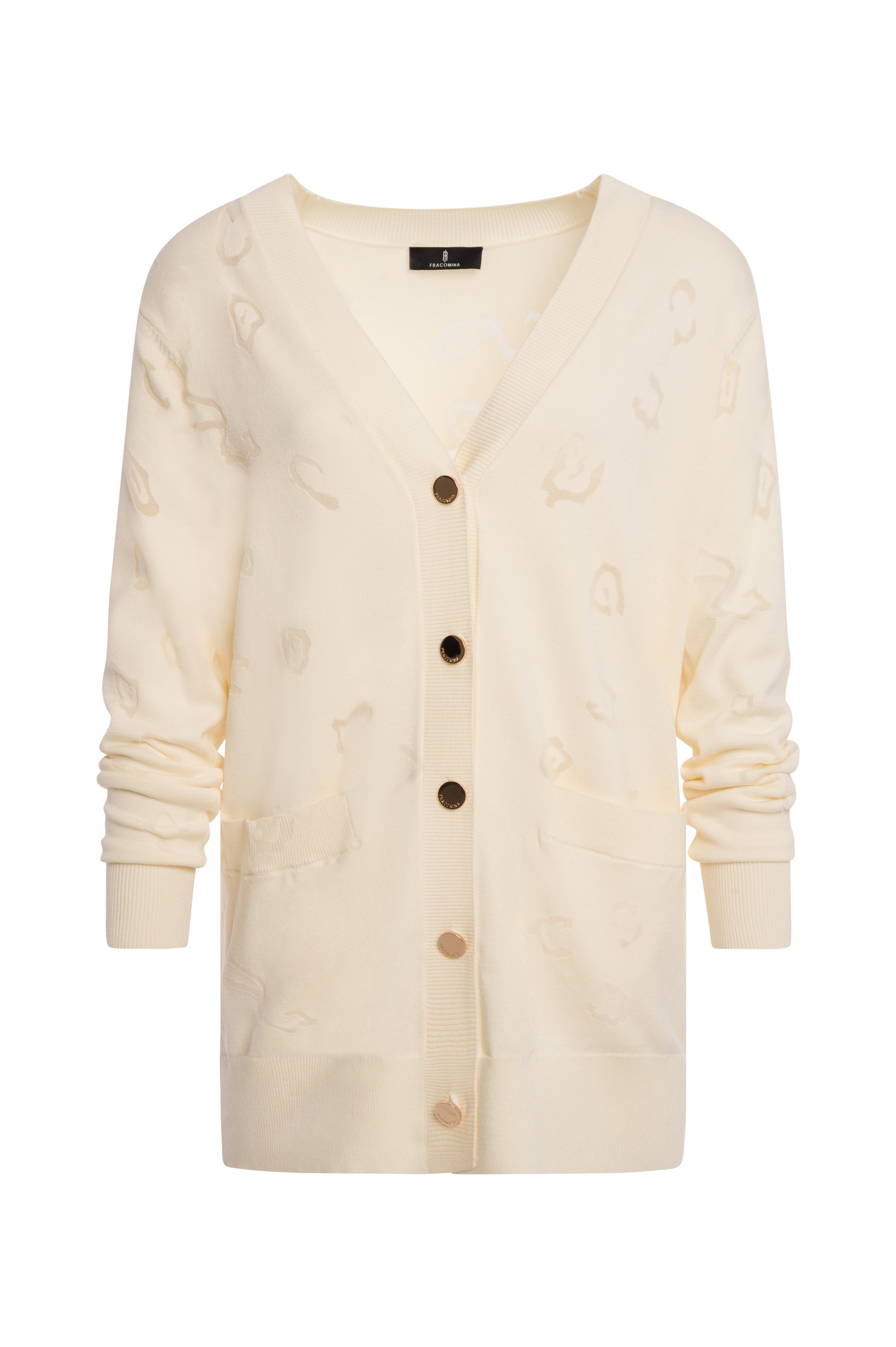 Knitted cardigan regular fit with animalier pattern Fracomina FS26WT8002K414F8-108-1