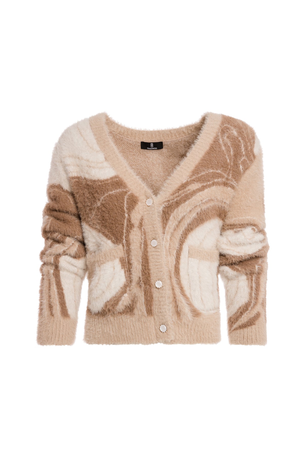 Knitted cardigan regular fit with jacquard effect Fracomina FS26WT8003K464F8-P13-1_de3924a4-7ab3-4b79-9915-78cb98a7252a