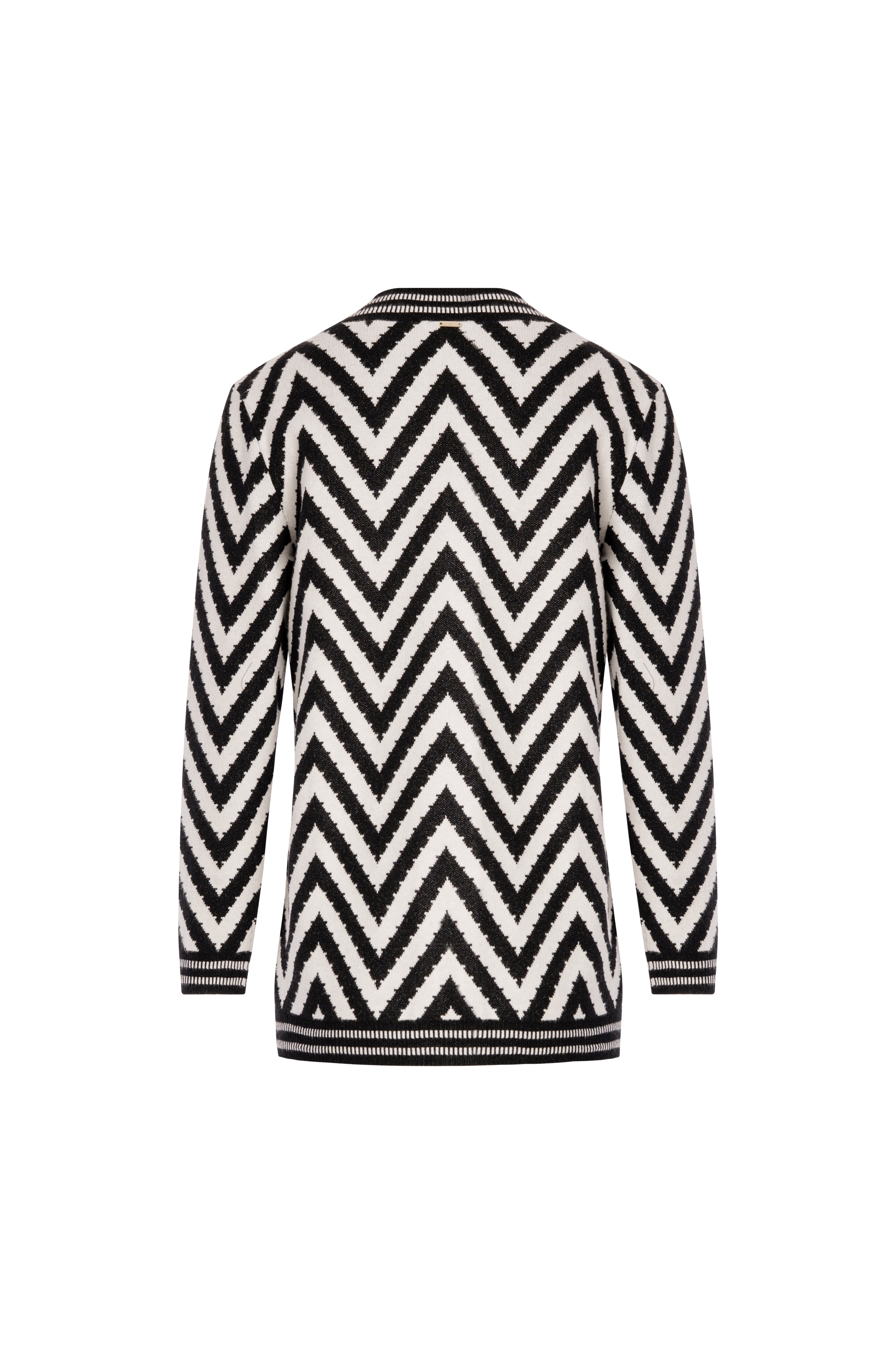 Knitted cardigan regular fit with zig-zag jacquard effect Fracomina FS26WT8005K502F8-KE1-2