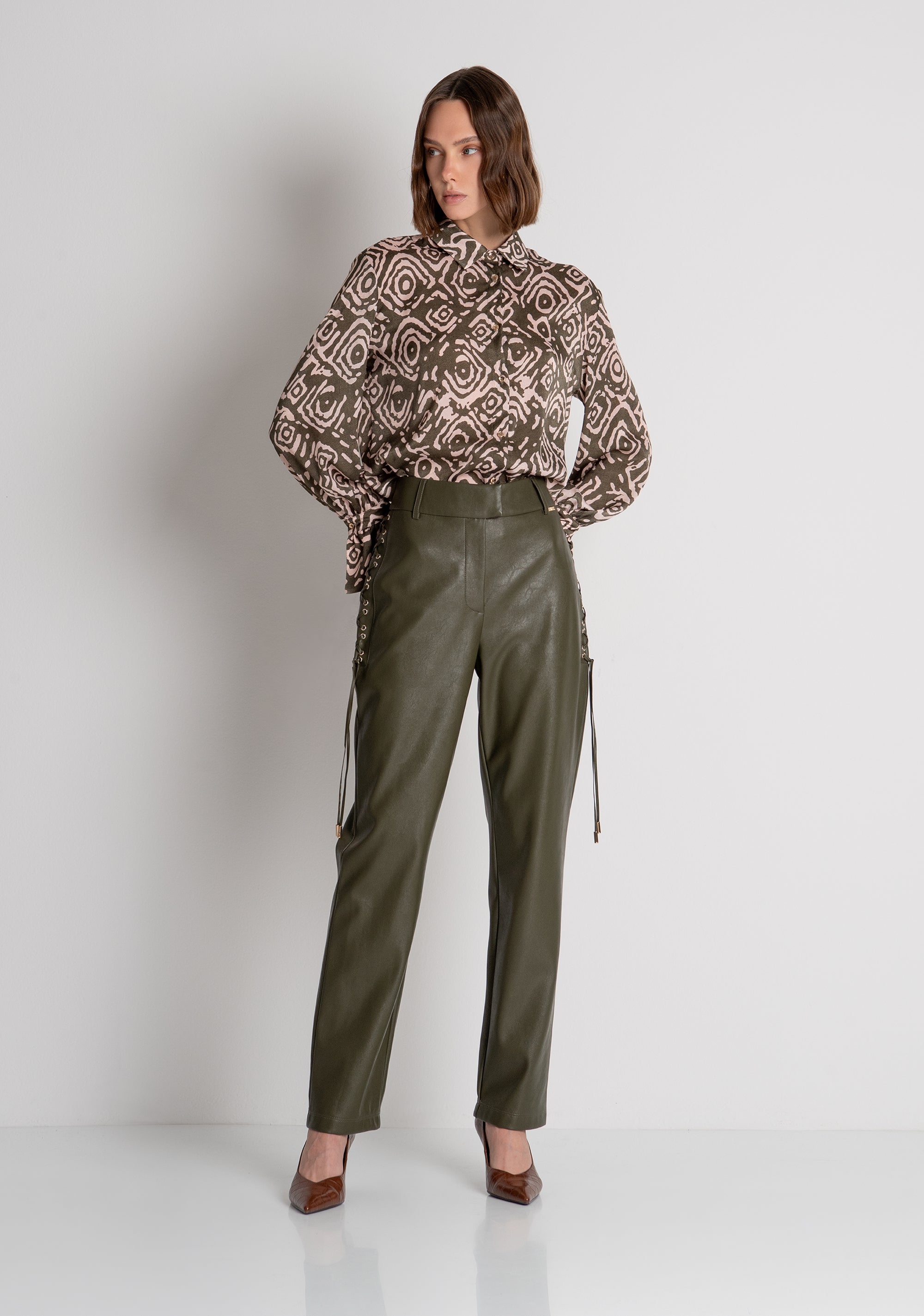 Pant regular fit made in fake leather Fracomina FS26WV2002P45601-813-2