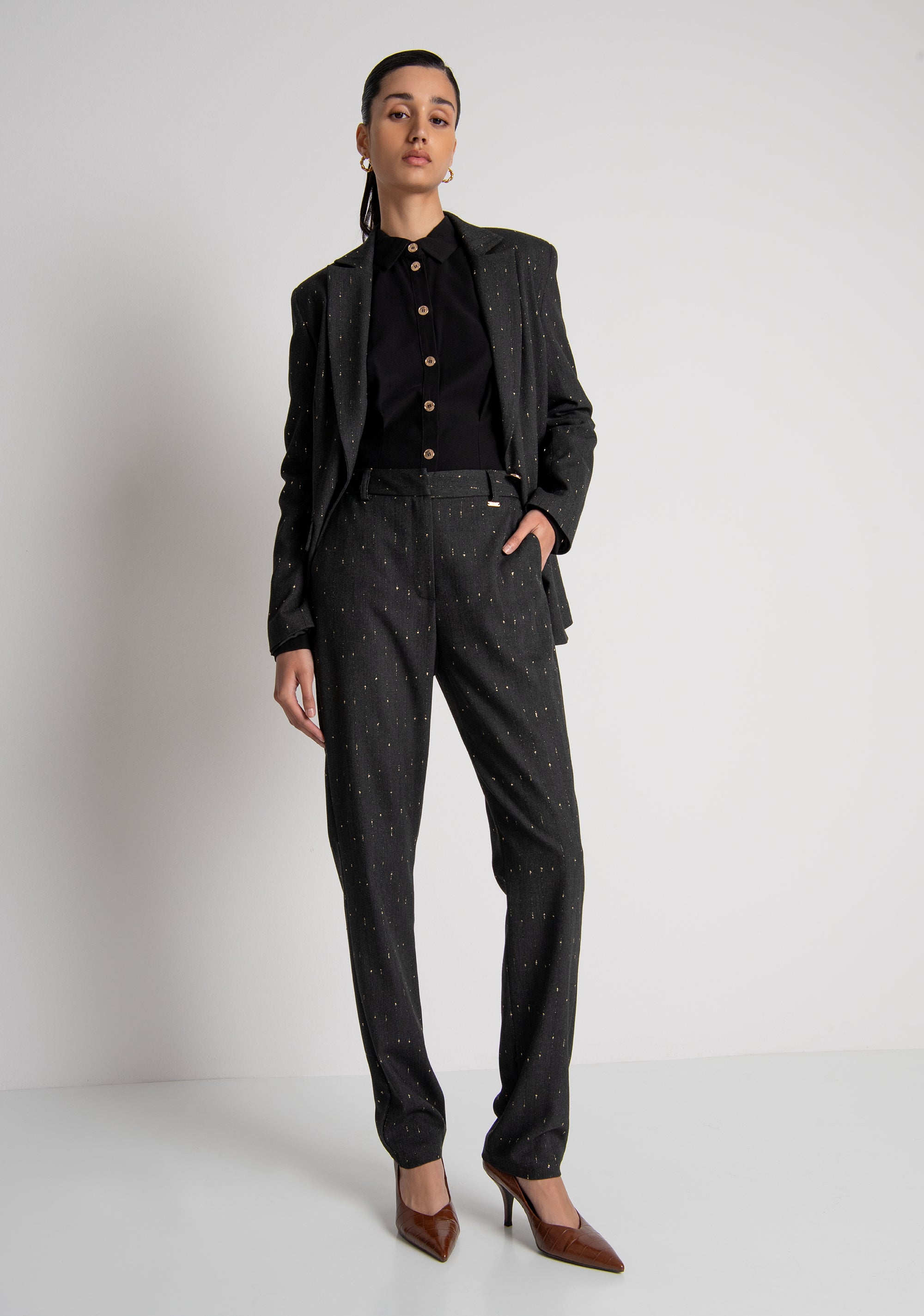 Pant regular fit made in pinstriped fabric Fracomina FS26WV2003W726Q7-053