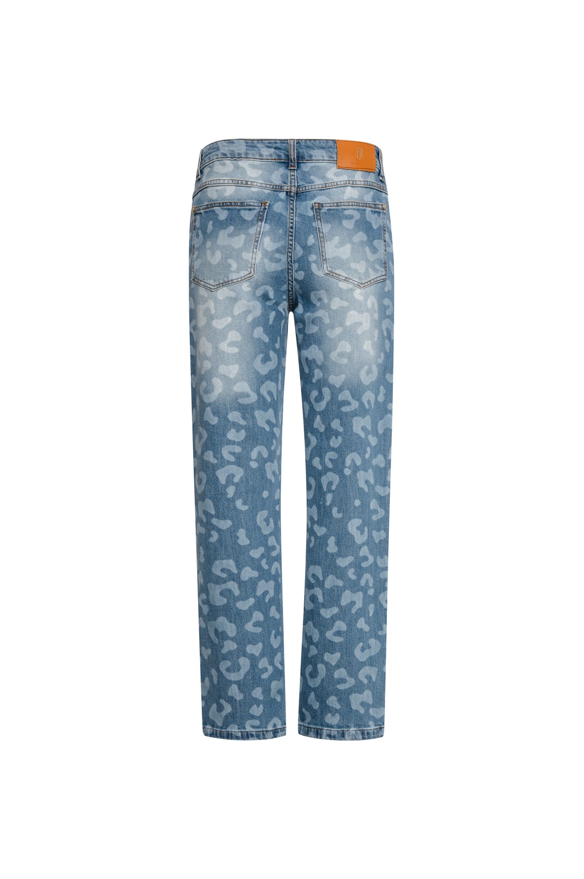 Jeans wide leg made in denim with light wash and animalier pattern Fracomina FS26WV2005D401L7-K02-2