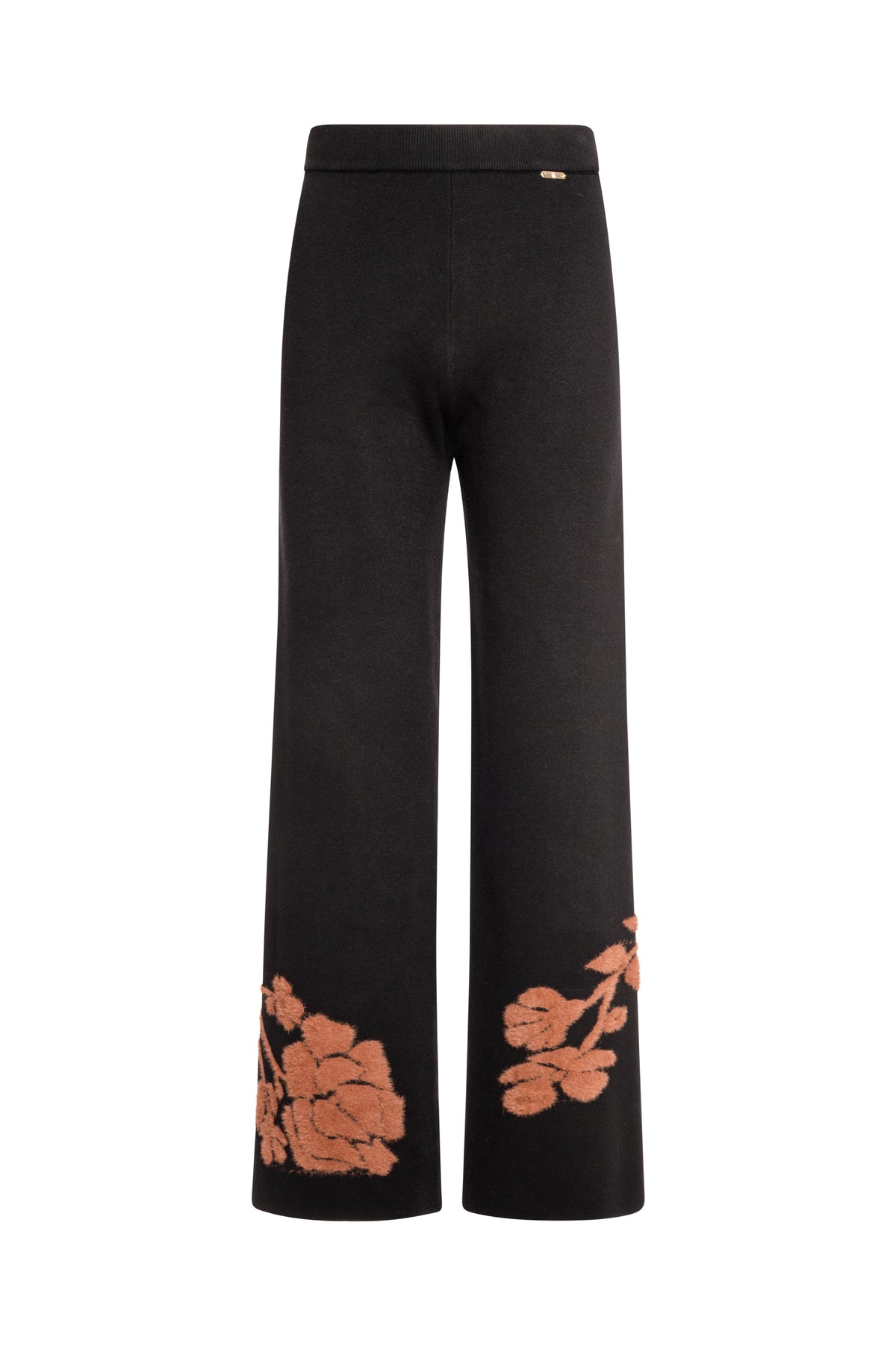 Knitted palazzo pant wide fit with flowery jacquard Fracomina FS26WV3004K50201-KM4-1