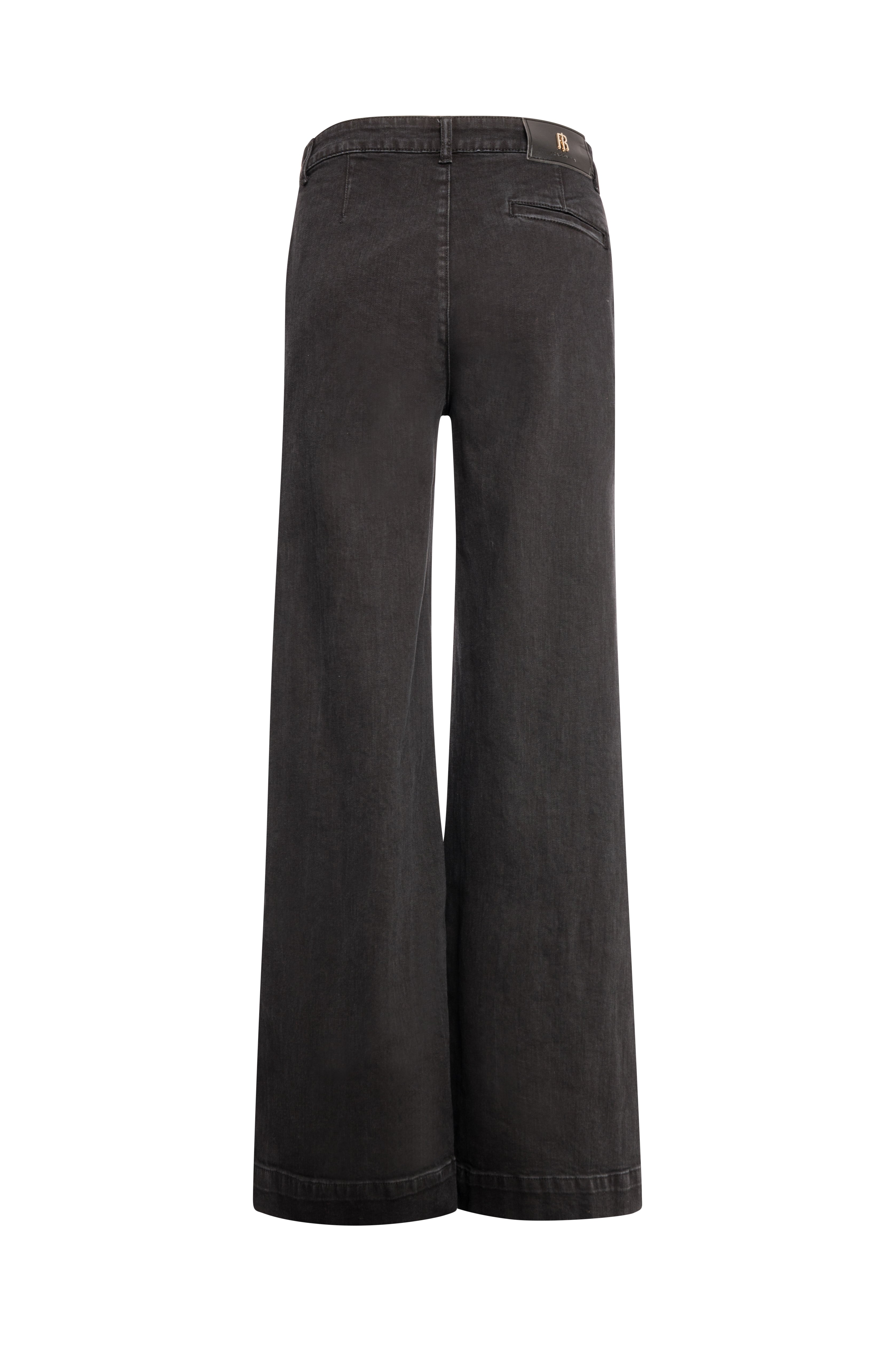 Palazzo pant wide fit made in black denim with dark wash Fracomina FS26WV3015D42093-KG6-2