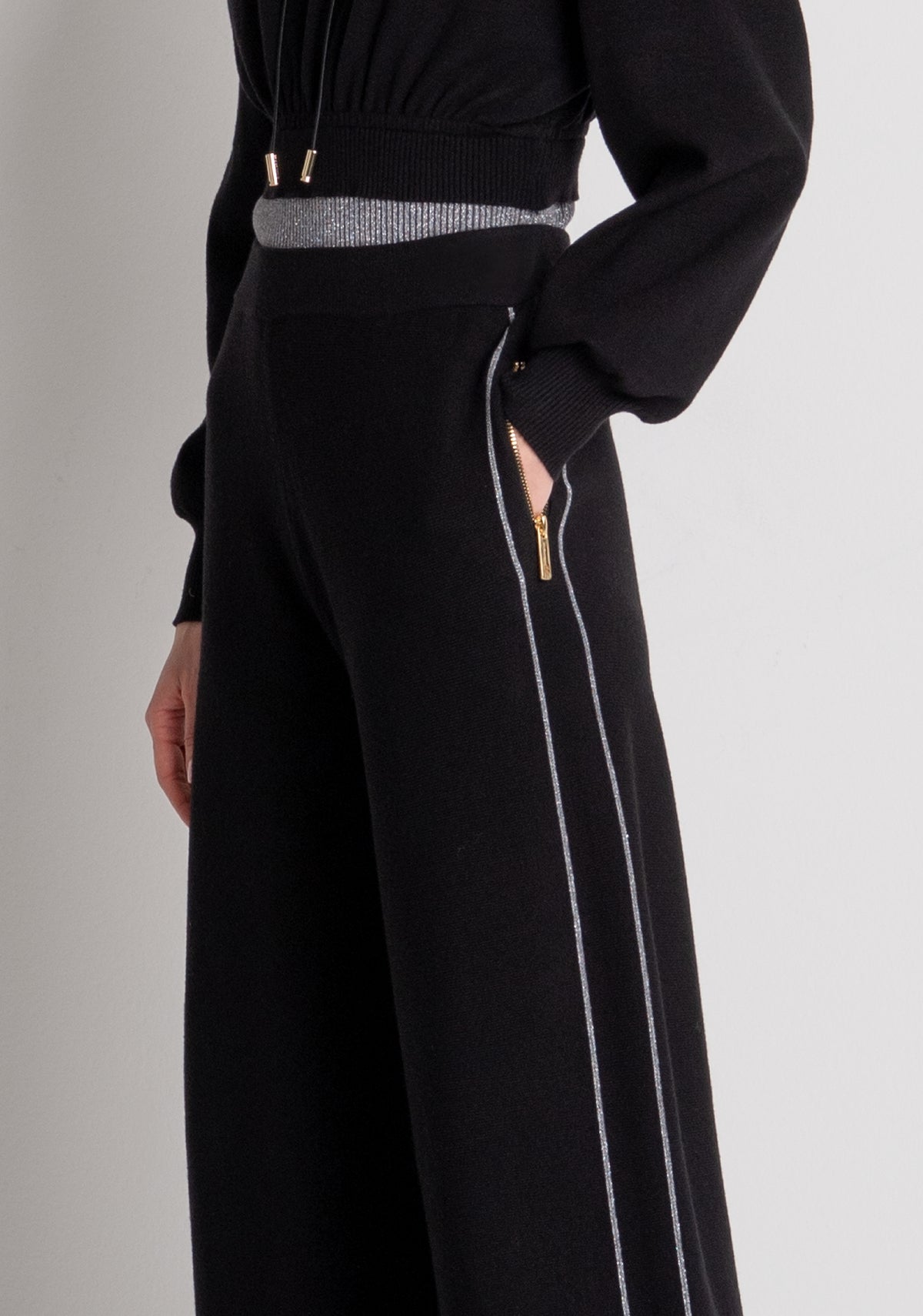 Knitted palazzo pant wide fit Fracomina FS26WV7002K45901-056-3