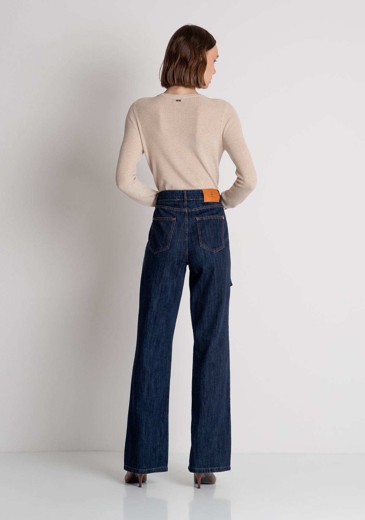 Jeans bootcut made in denim with dark wash Fracomina FS26WVA001D40993-365-3