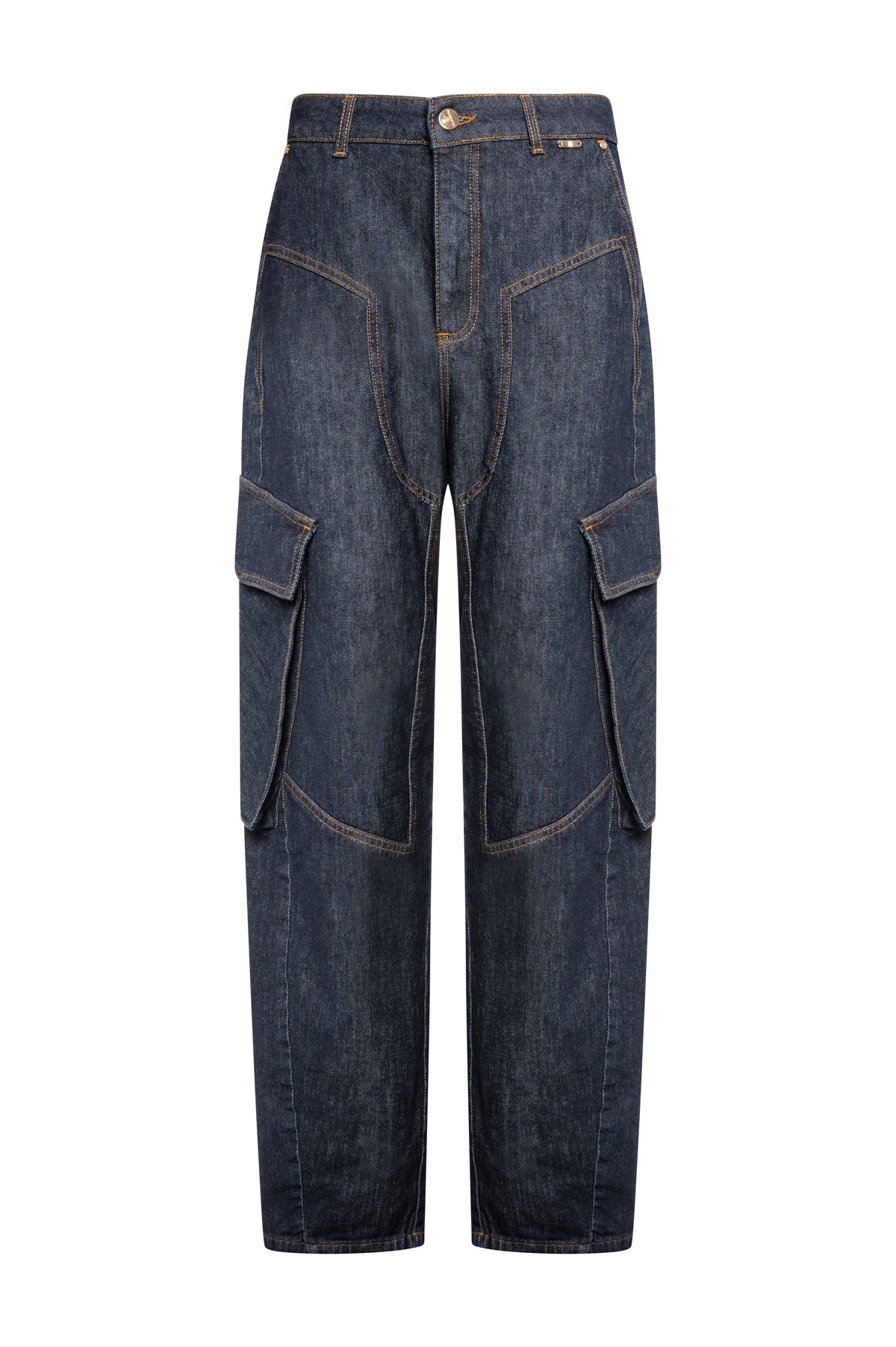 Jeans carrot balloon fit made in denim with dark wash Fracomina FS26WVC001D40193-K02-1