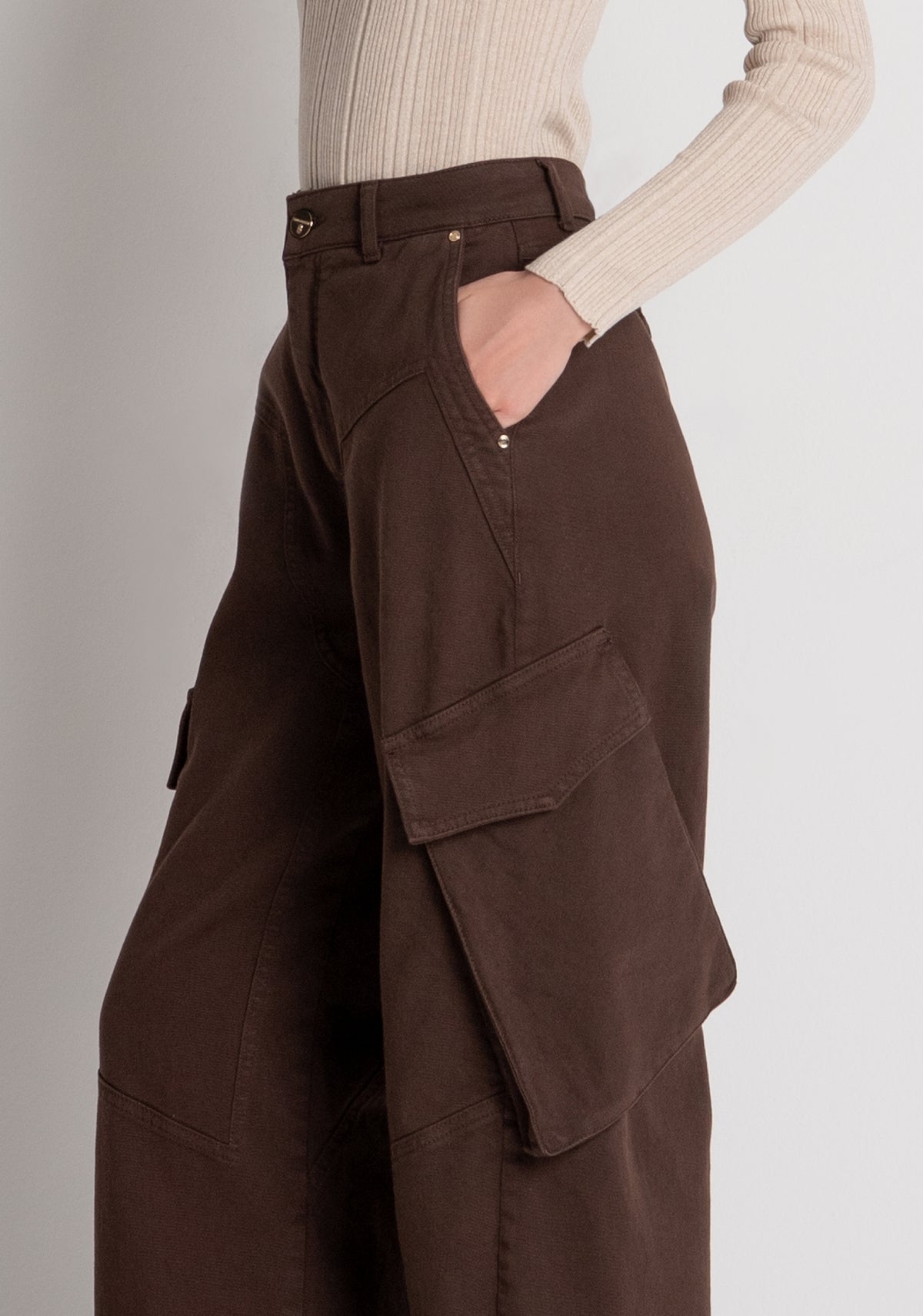 Carrot pant balloon fit made in gabardine Fracomina FS26WVC001W67601-091-3