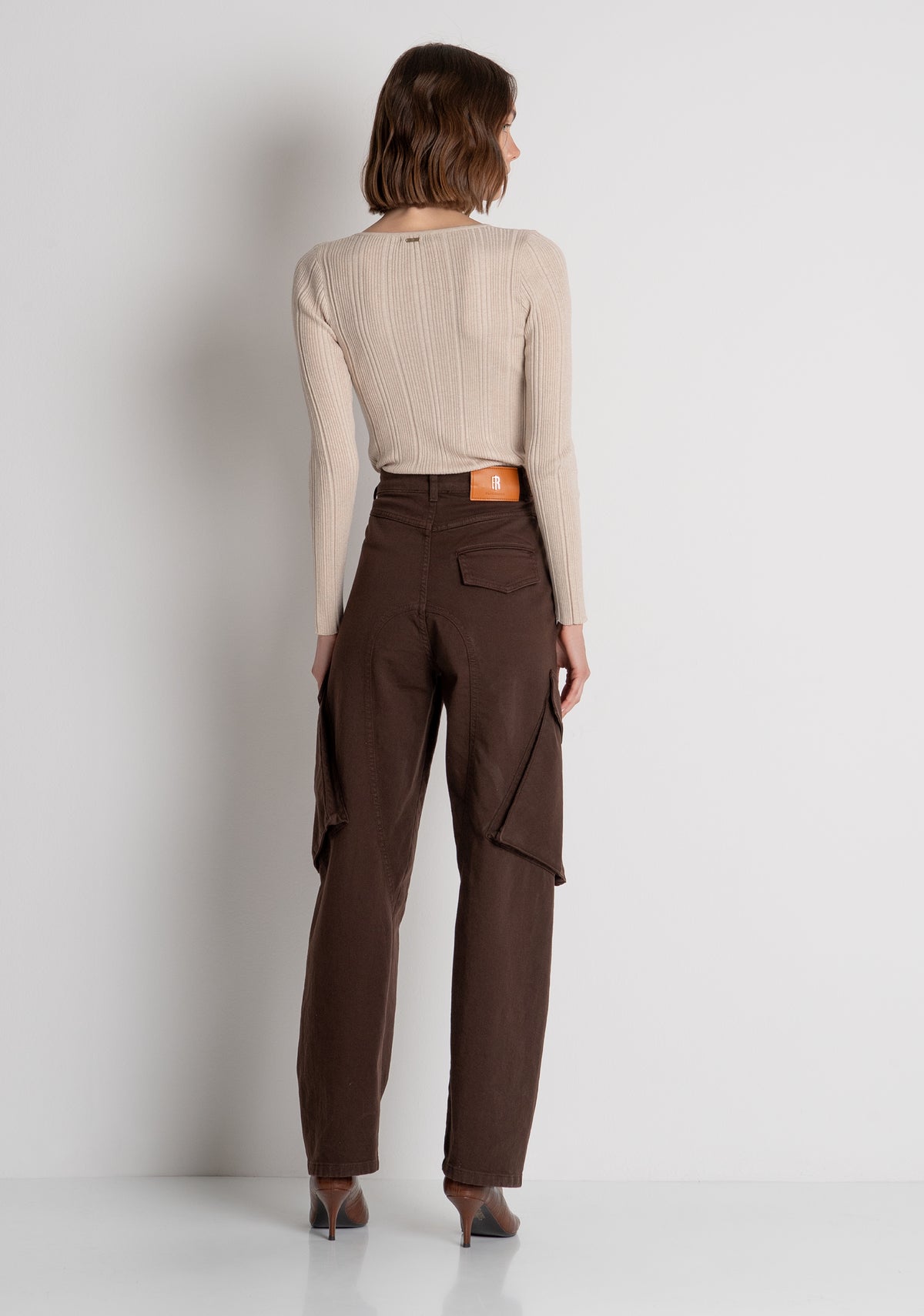 Carrot pant balloon fit made in gabardine Fracomina FS26WVC001W67601-091-4