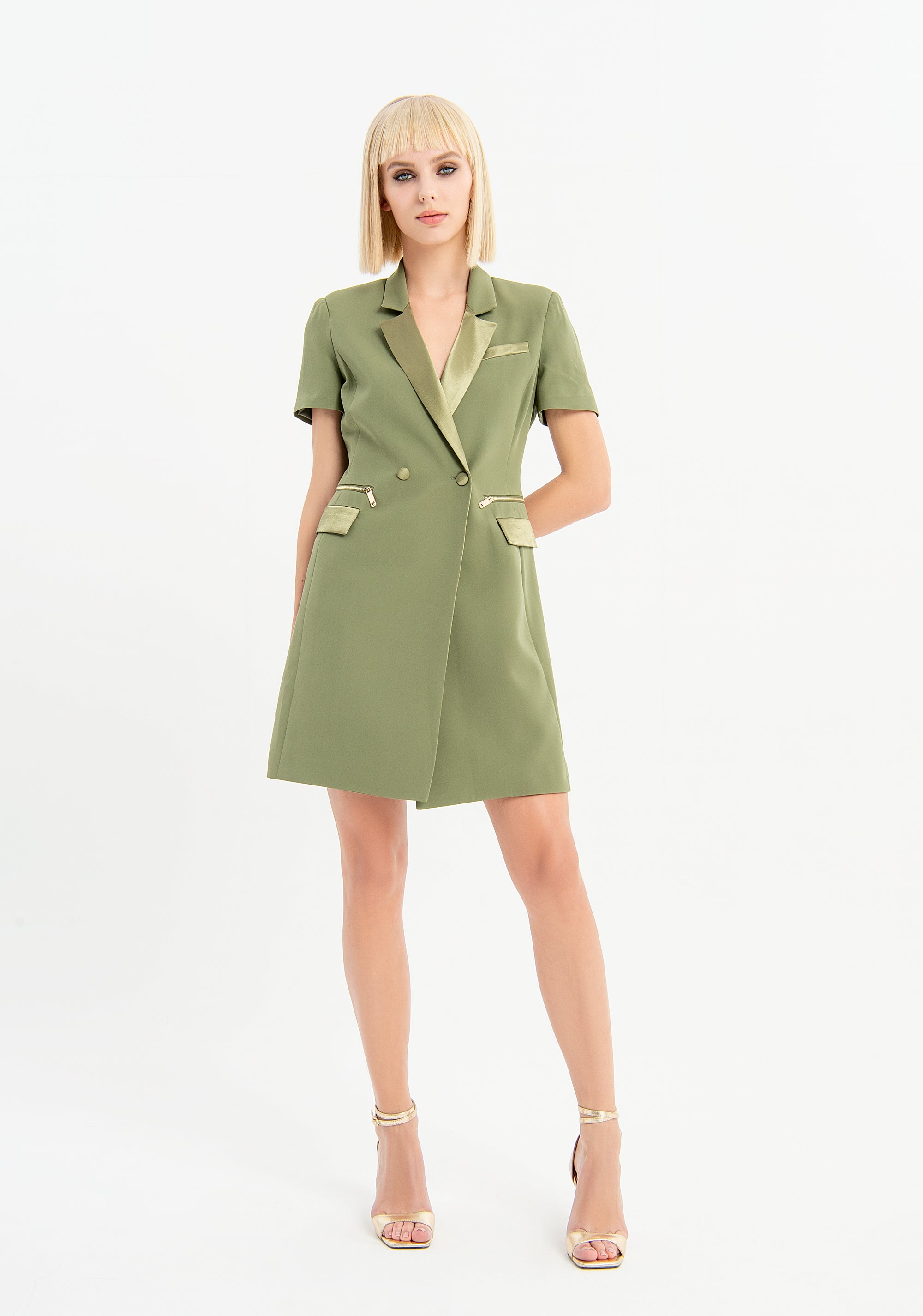 Double-breasted short blazer dress Fracomina FU23SD1055W42901-206