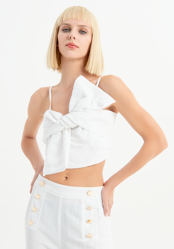 Cropped top with knot Fracomina FU23ST2013W46701-278