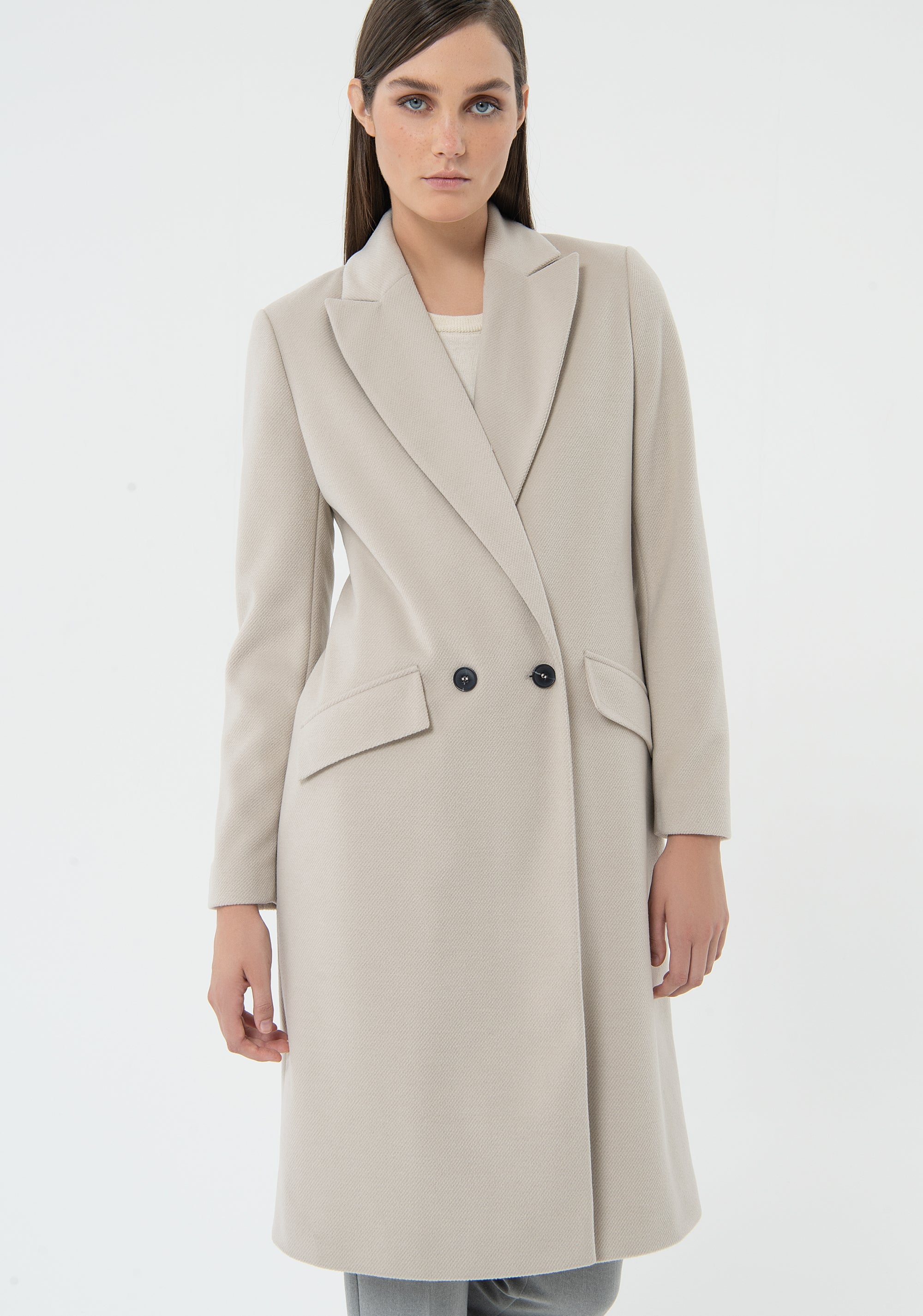 Double-Breasted Wool Coat Fracomina FU23WC1004W71401-251_2