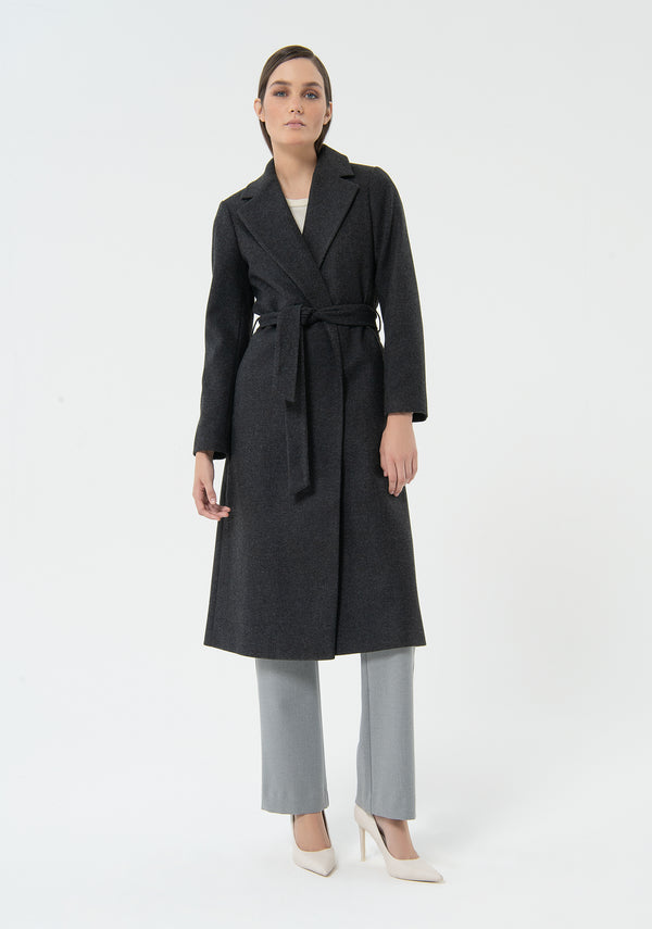 Wool coat with a waist belt Fracomina FU23WC1012W44101-121