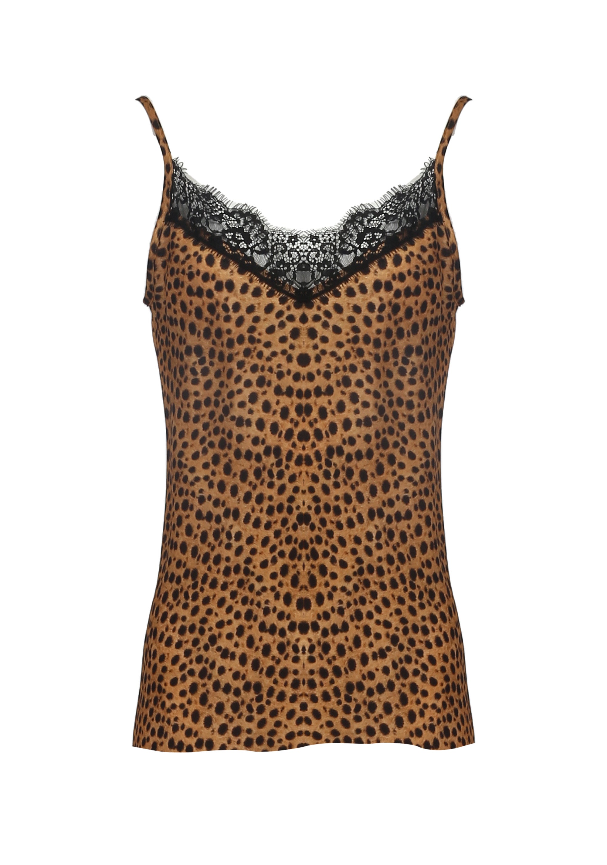 Tank top animalier with lace Fracomina FU24WT2001W451L7-i23