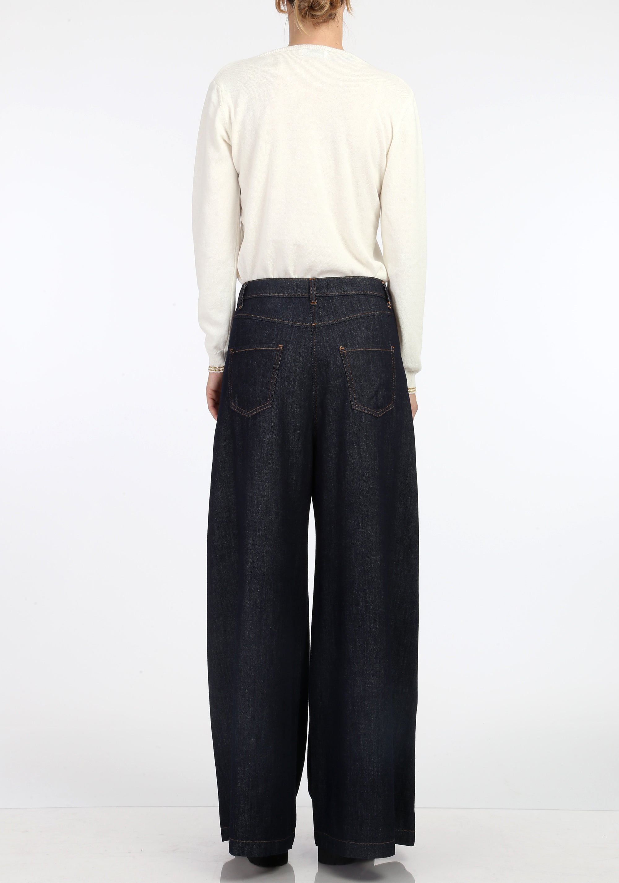 Palazzo pant in denim Fracomina FU24WV3002D40001-117_R