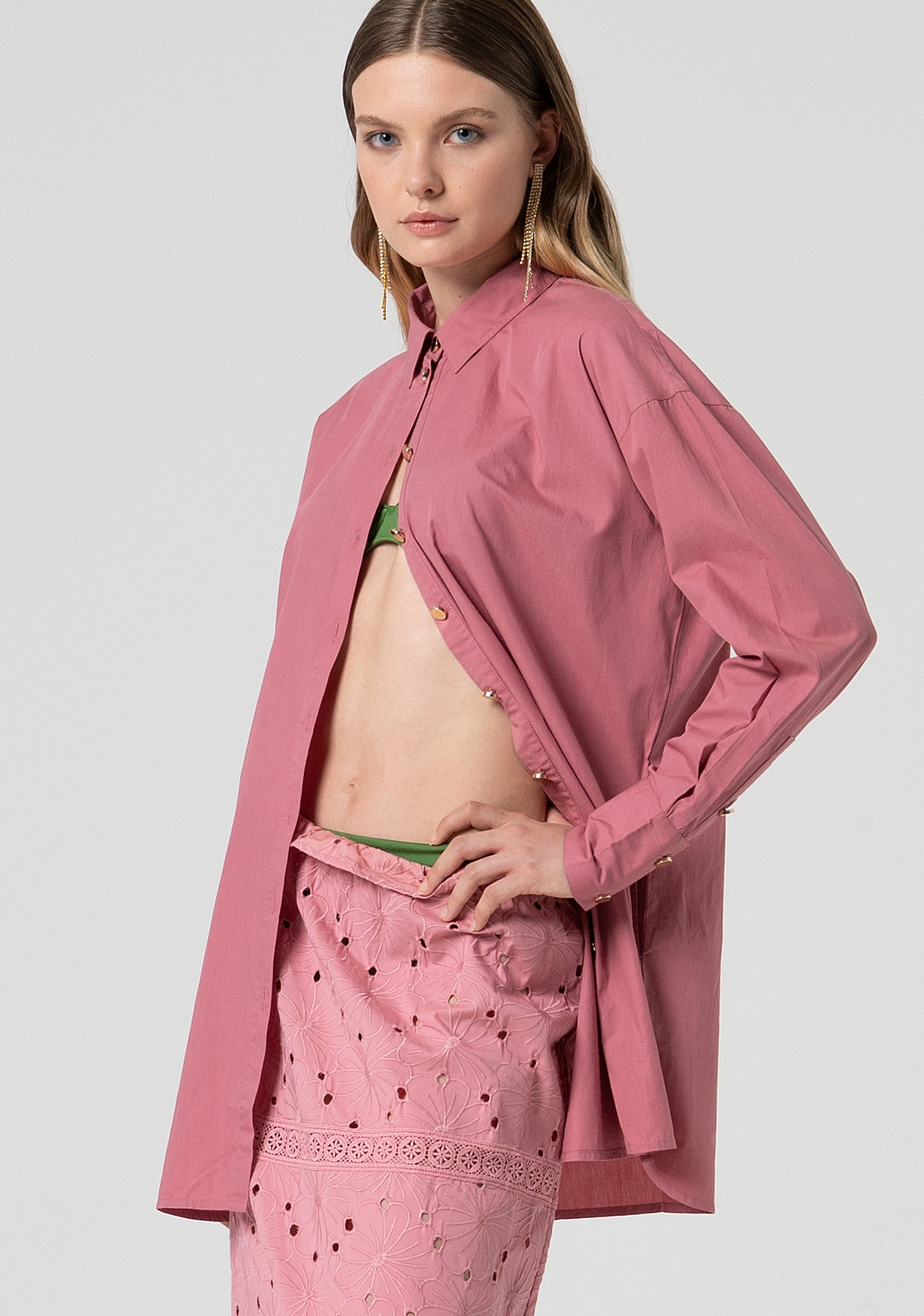 Shirt loose fit made in popeline Fracomina FV25SD1002W40301-2