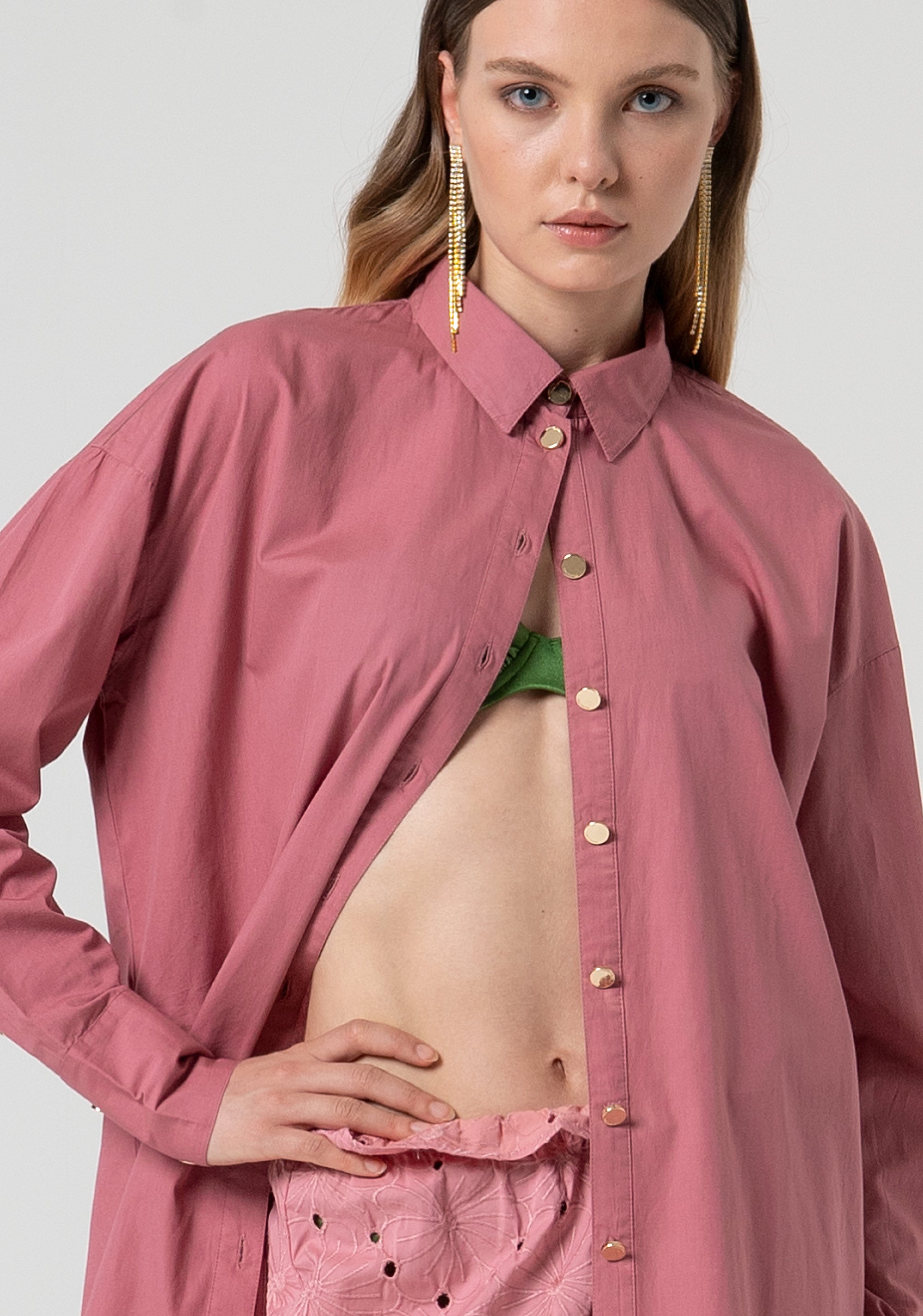 Shirt loose fit made in popeline Fracomina FV25SD1002W40301-3