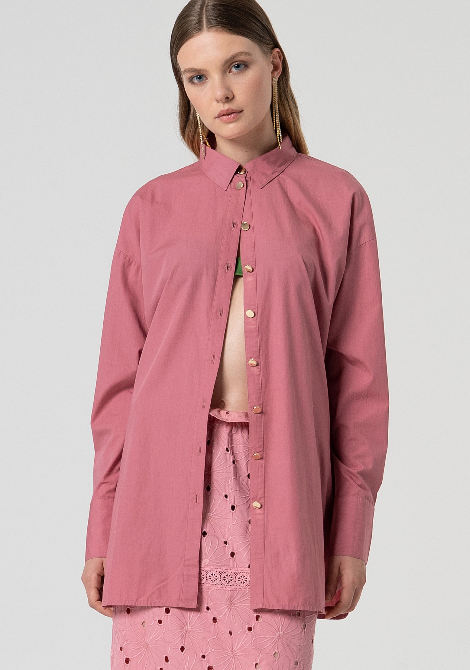 Shirt loose fit made in popeline Fracomina FV25SD1002W40301