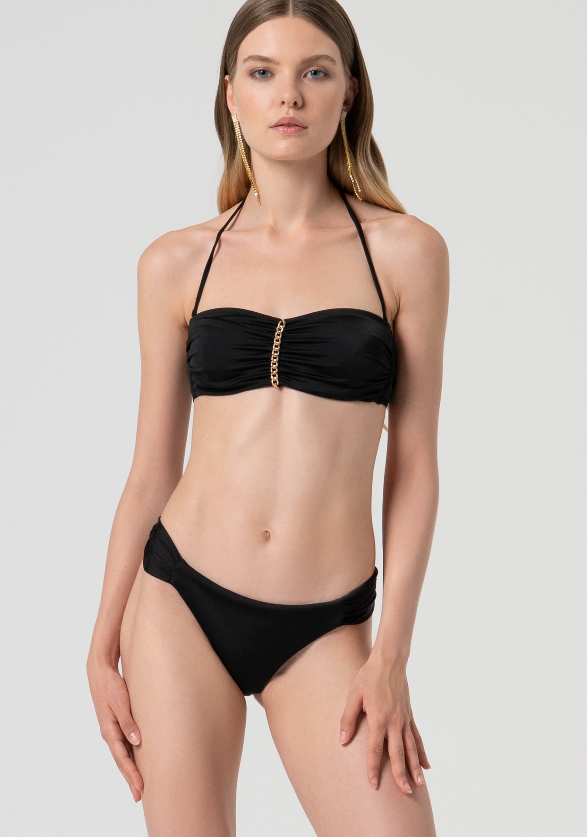 Bandeau bikini top with chain applied on the center front Fracomina FV25SR1004J48301-053-1